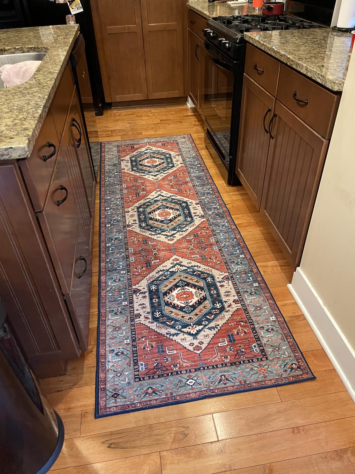 SERISSA Washable Rugs 8x10 Area Rugs, Large Non-Slip Boho Living Room Rust Rug, Ultra Soft Vintage Print Distressed Oriental Tribal Farmhouse Carpet for Dining Room Bedroom Dorm Office Home Decor customer photo 1