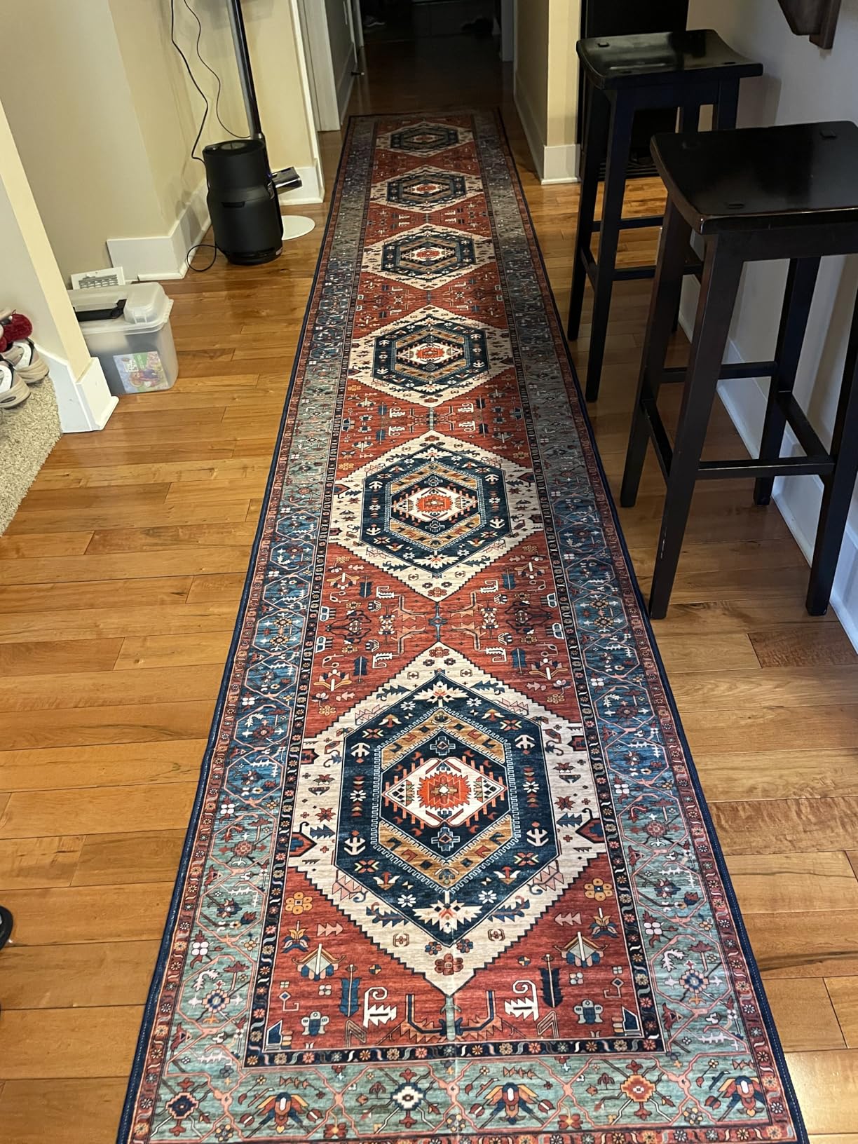 SERISSA Washable Rugs 8x10 Area Rugs, Large Non-Slip Boho Living Room Rust Rug, Ultra Soft Vintage Print Distressed Oriental Tribal Farmhouse Carpet for Dining Room Bedroom Dorm Office Home Decor customer photo 2