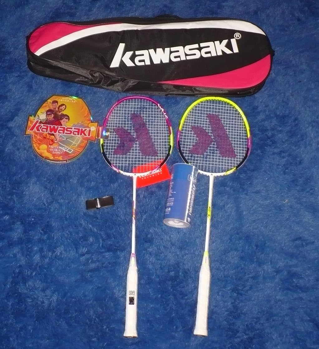 Kawasaki Badminton Rackets, Professional Graphite Shaft Badminton Set of 2 customer photo 2