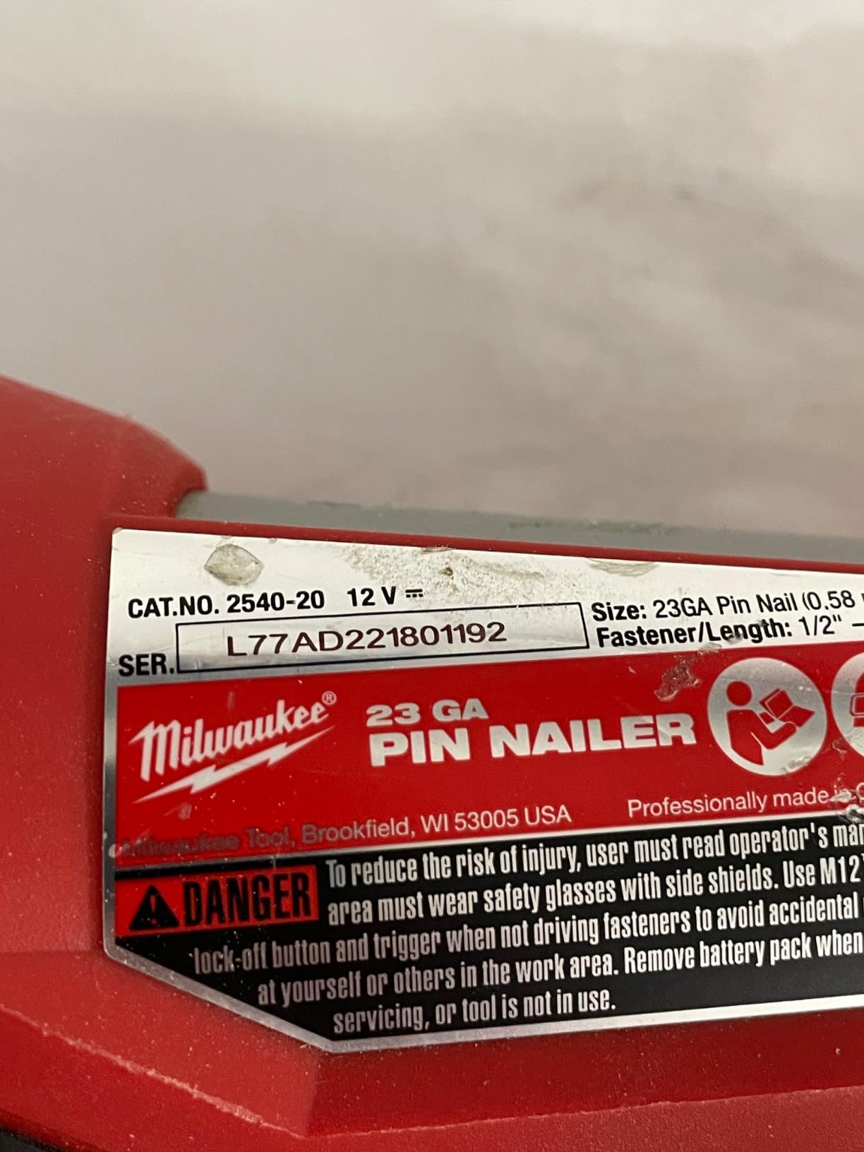 Milwaukee M12 23 Gauge Pin Nailer - No Charger, No Battery, Bare Tool Only customer photo 2
