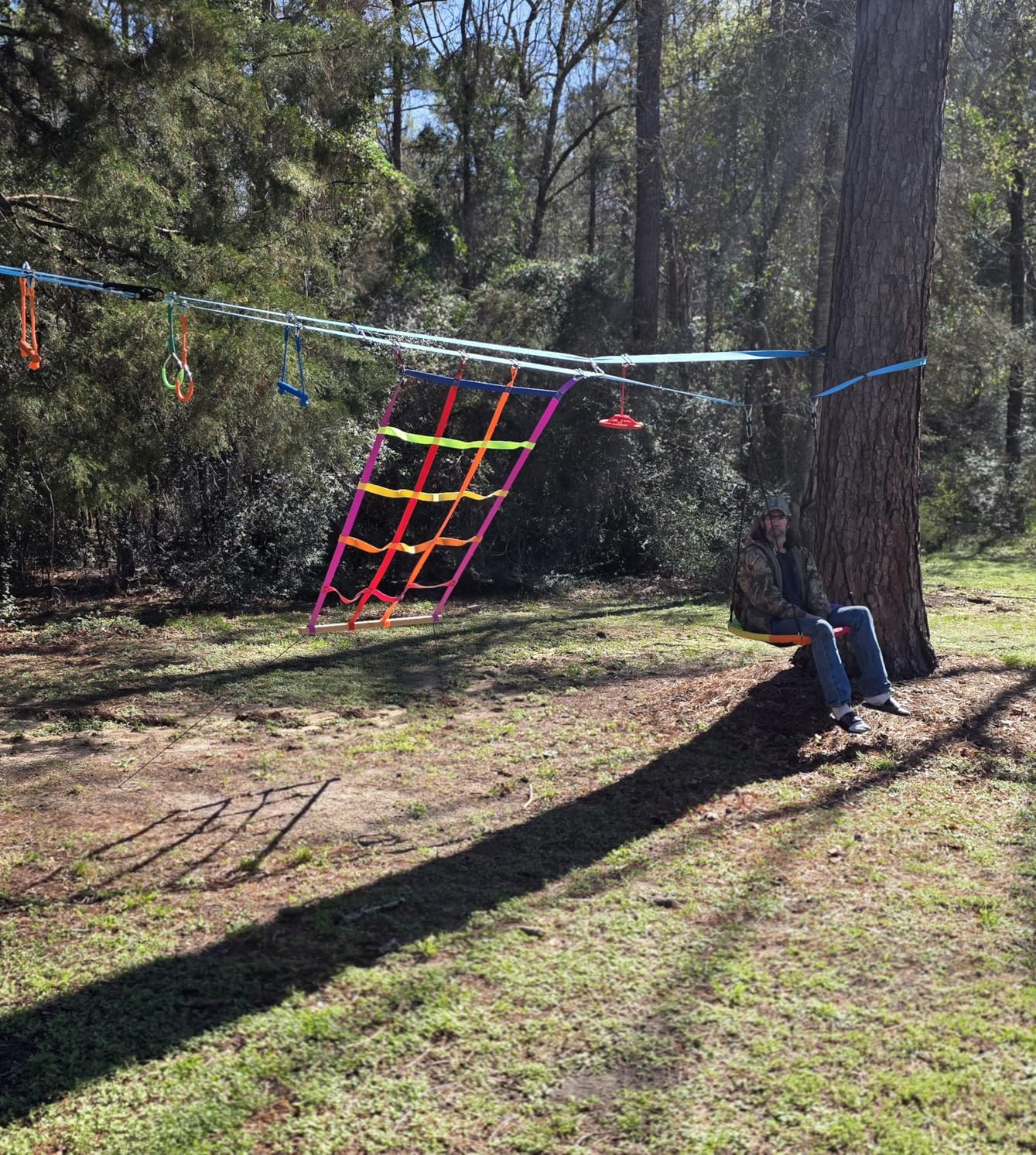 Hapfan 50 FT Ninja Warrior Obstacle Course Swing Set for Kids with Weather-Proof Accessories, Outdoor Playset with Monkey Bars for Backyard customer photo 2