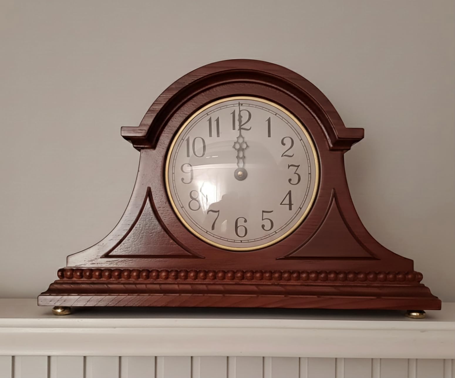 AYRELY Grandfather Mantel Clock with Hour/Quarter-Hour Chime, Elegant Wooden Frame, Battery Operated customer photo 1