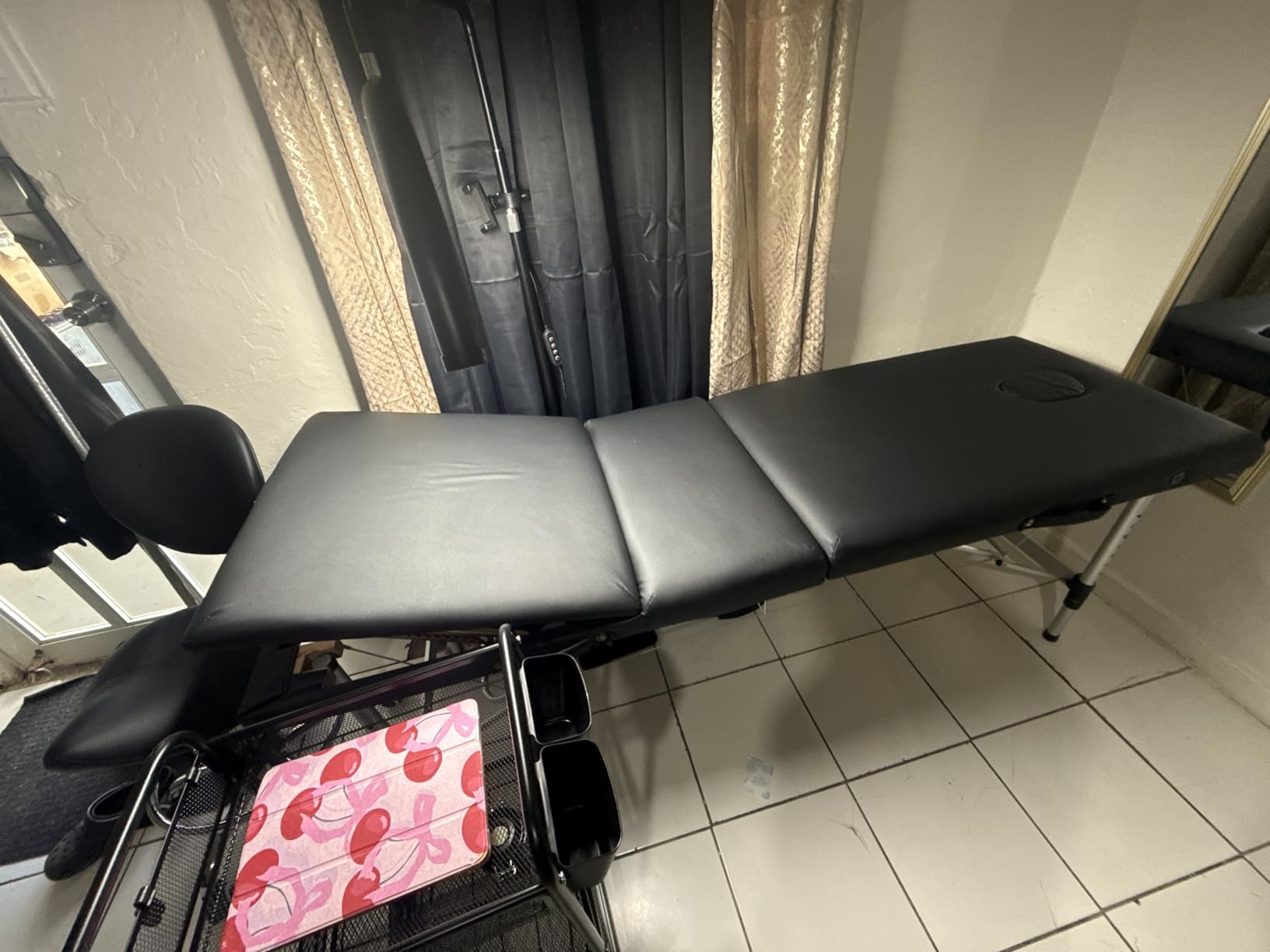 ABET Massage Table, 3 Fold Portable Professional Lash Tattoo Spa Bed, Height Adjustable 23.5