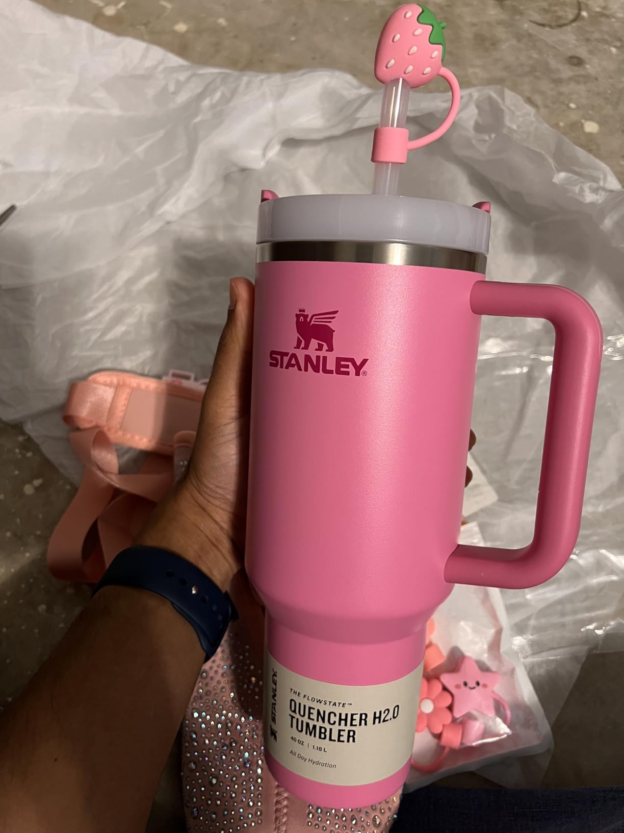 Stanley Quencher H2.0 Tumbler with Handle and Straw 30 oz | Flowstate 3-Position Lid | Cup Holder Compatible | Insulated Stainless Steel | Rose Quartz 2.0 customer photo 2
