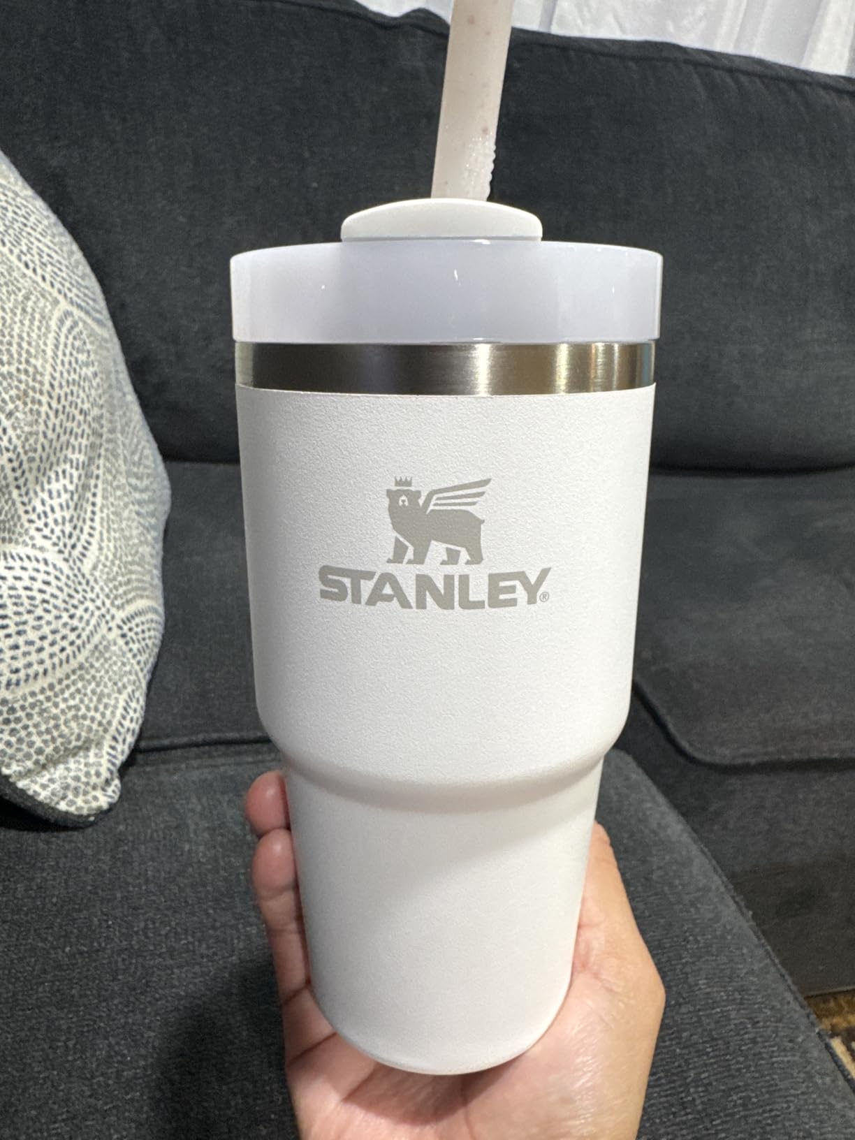 Stanley Quencher H2.0 Tumbler with Straw 20 oz | Flowstate 3-Position Lid | Cup Holder Compatible for Travel | Insulated Stainless Steel Cup | BPA-Free | Frost customer photo 1