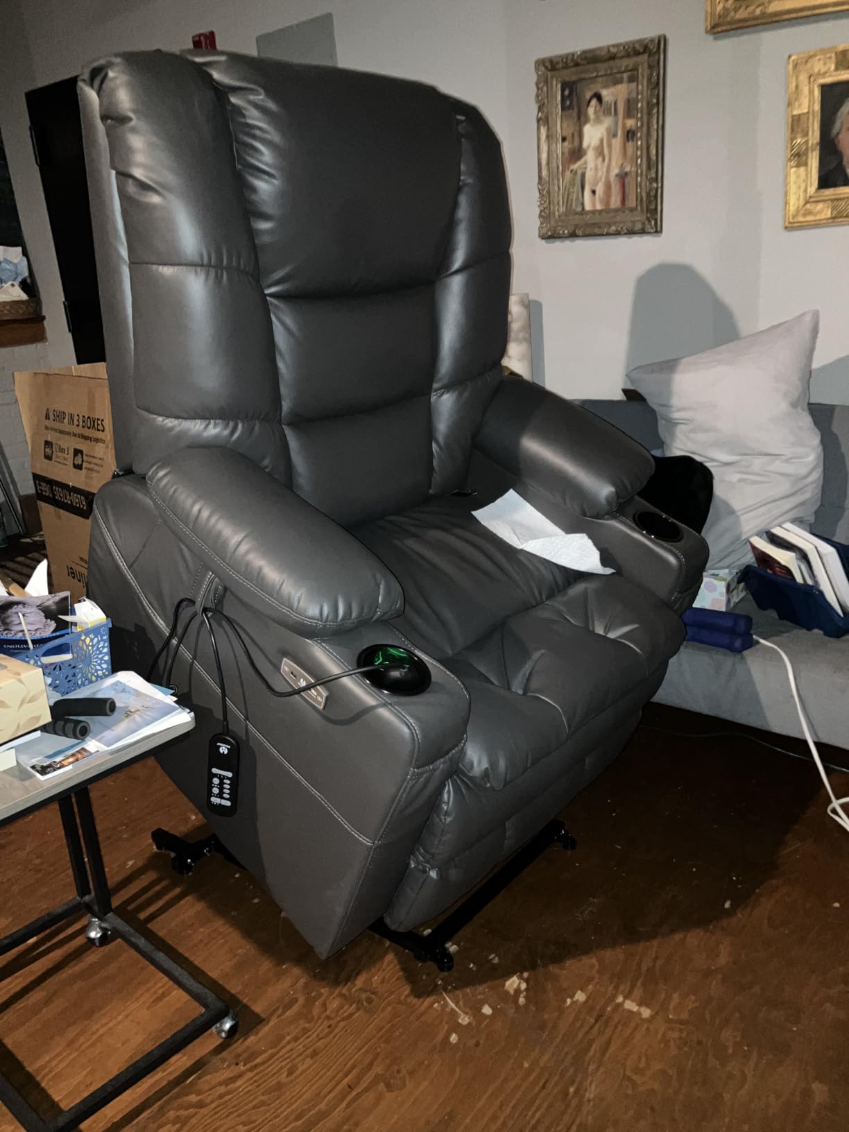 MCombo 3 Motor Power Lift Recliner, Heat and Massage, 7634, Large customer photo 1