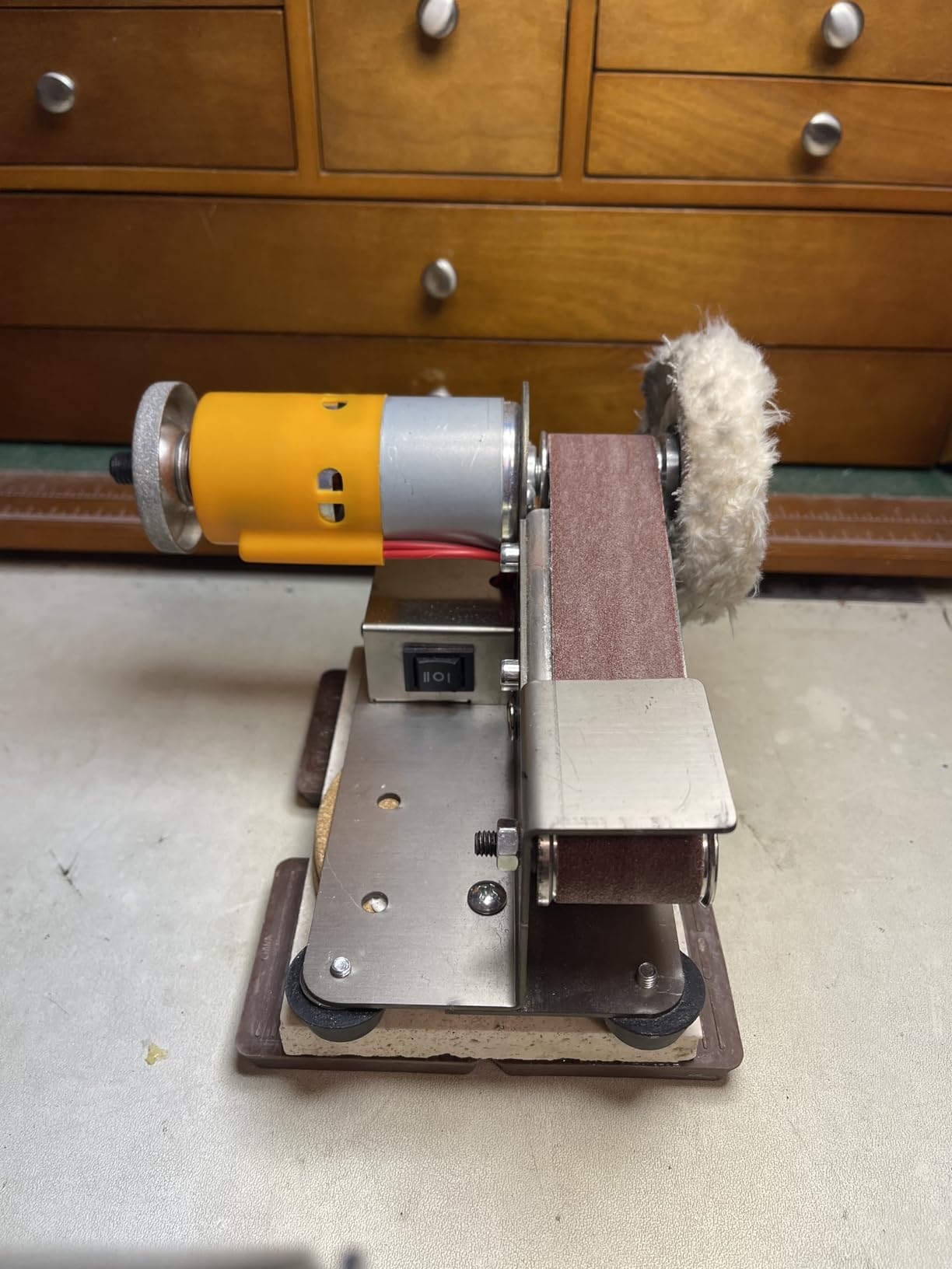 Multifunctional Electric Knife and Tool Sharpener, 7 Adjustable Speed Knife Making Belt Grinder Knife Sharpening System - For Hunting, Serrated & Kitchen Knives, Wood, Plastic, Crafts customer photo 1