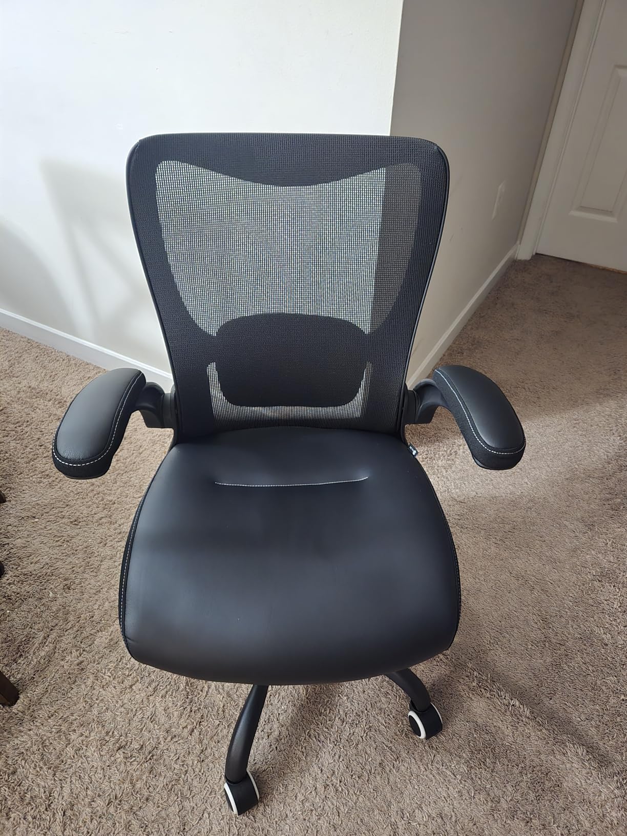 MUXX.STIL Office Chair, Ergonomic Desk Chair with Adjustable Lumbar Support and Flip up Armrest, Breathable Mesh Computer Chair for Home Office, Khaki customer photo 2
