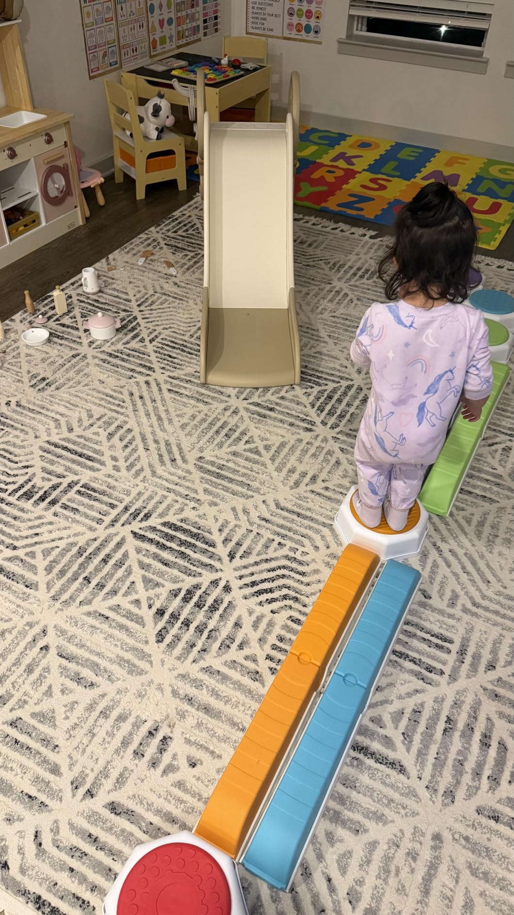 Balance Beam and Toddler Stepping Stones for Kids 13 Pieces, Sensory Play Toys for Toddlers, Indoor or Outdoor Play, Easy Stackable Storage customer photo 2