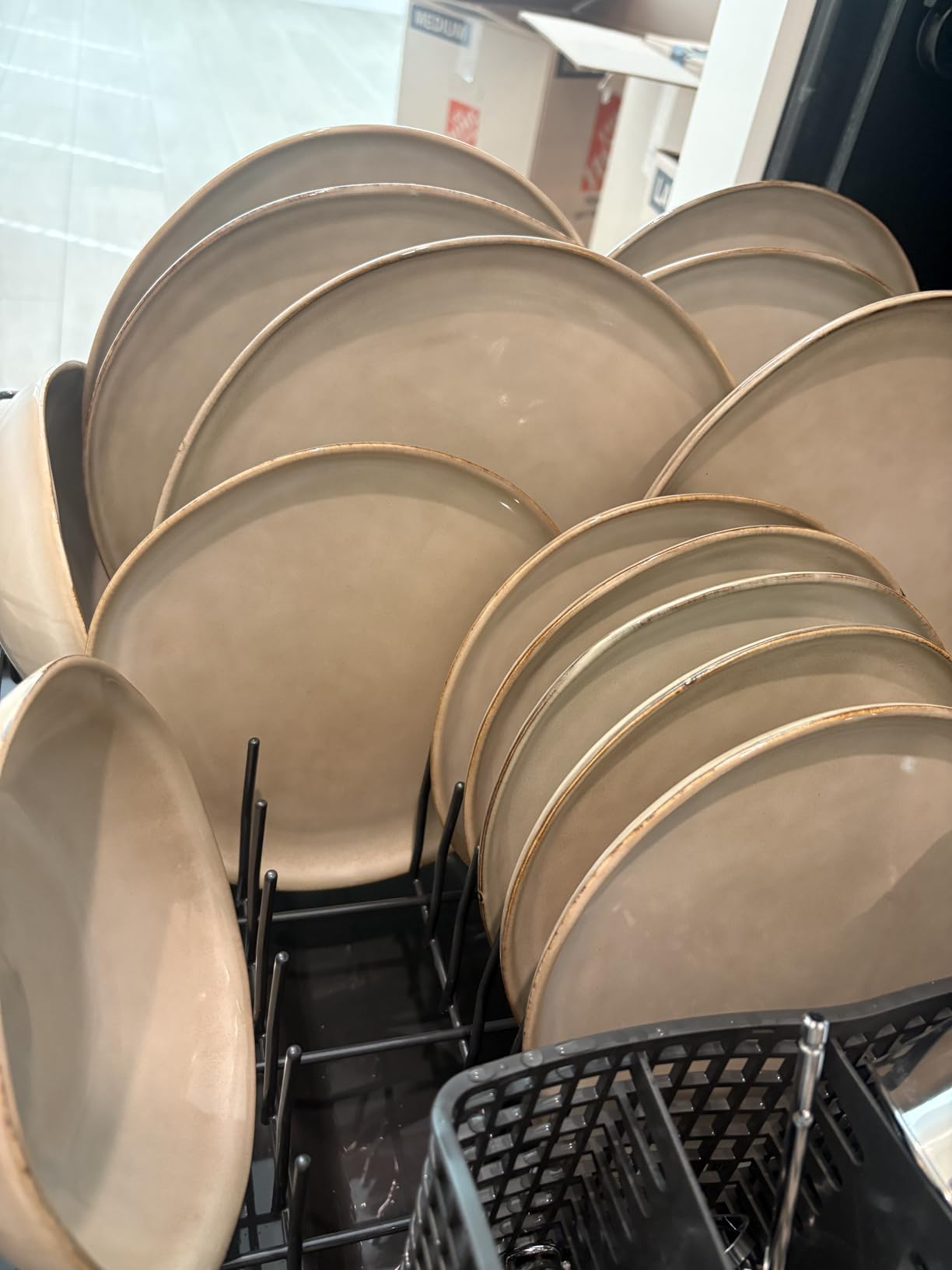 AmorArc Ceramic Dinnerware Sets, Handmade Reactive Glaze Stoneware Plates and Bowls, Service for 8 (24pc) customer photo 1