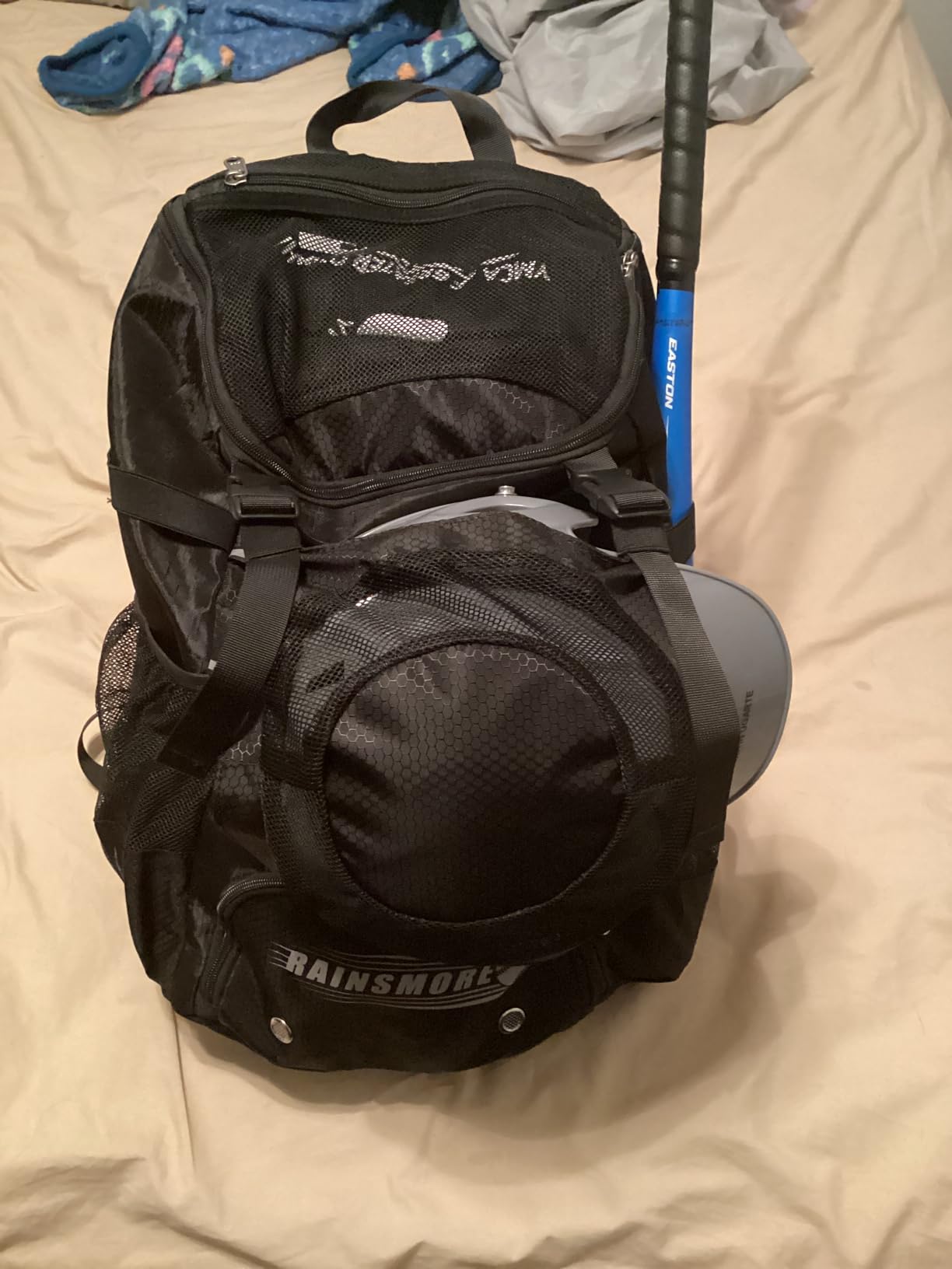 RAINSMORE Baseball Bag for Youth & Adult Lightweight Softball Bat Bag with Shoe Compartment, External Helmet Holder and Fence Hook Waterproof Baseball Backpack Hold T-Ball, Bat and Softball Equipment customer photo 2