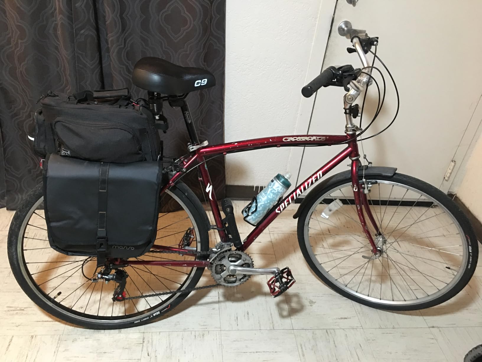 MOSISO 20L Bike Panniers, 2 Pack Waterproof Panniers Bike Bag, Large Capacity Flap Bicycle Rear Rack Seat Luggage Storage Trunk Bag for Road Mountain Cycling Traveling Commuting, Black customer photo 2