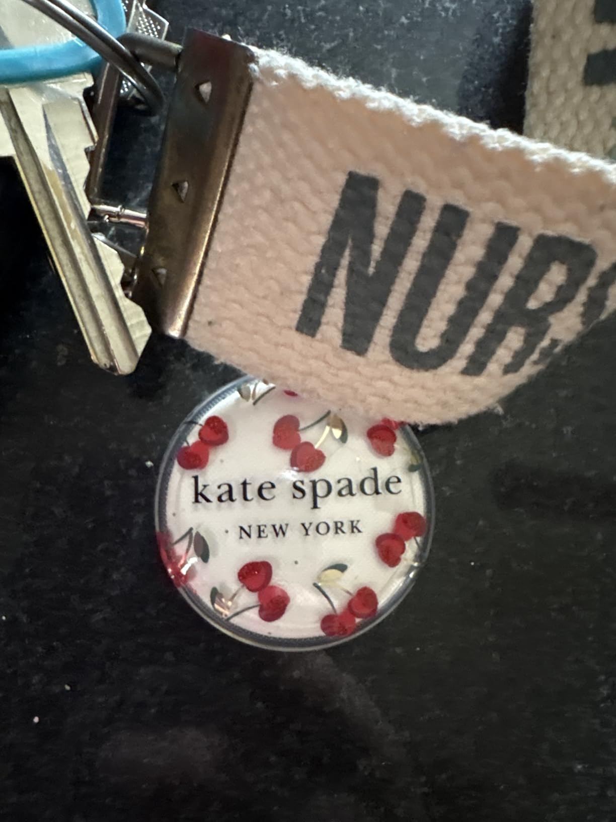 kate spade new york AirTag Holder with Gold Ring Clip - Protective Case for Apple AirTag - Tortoiseshell customer photo 2