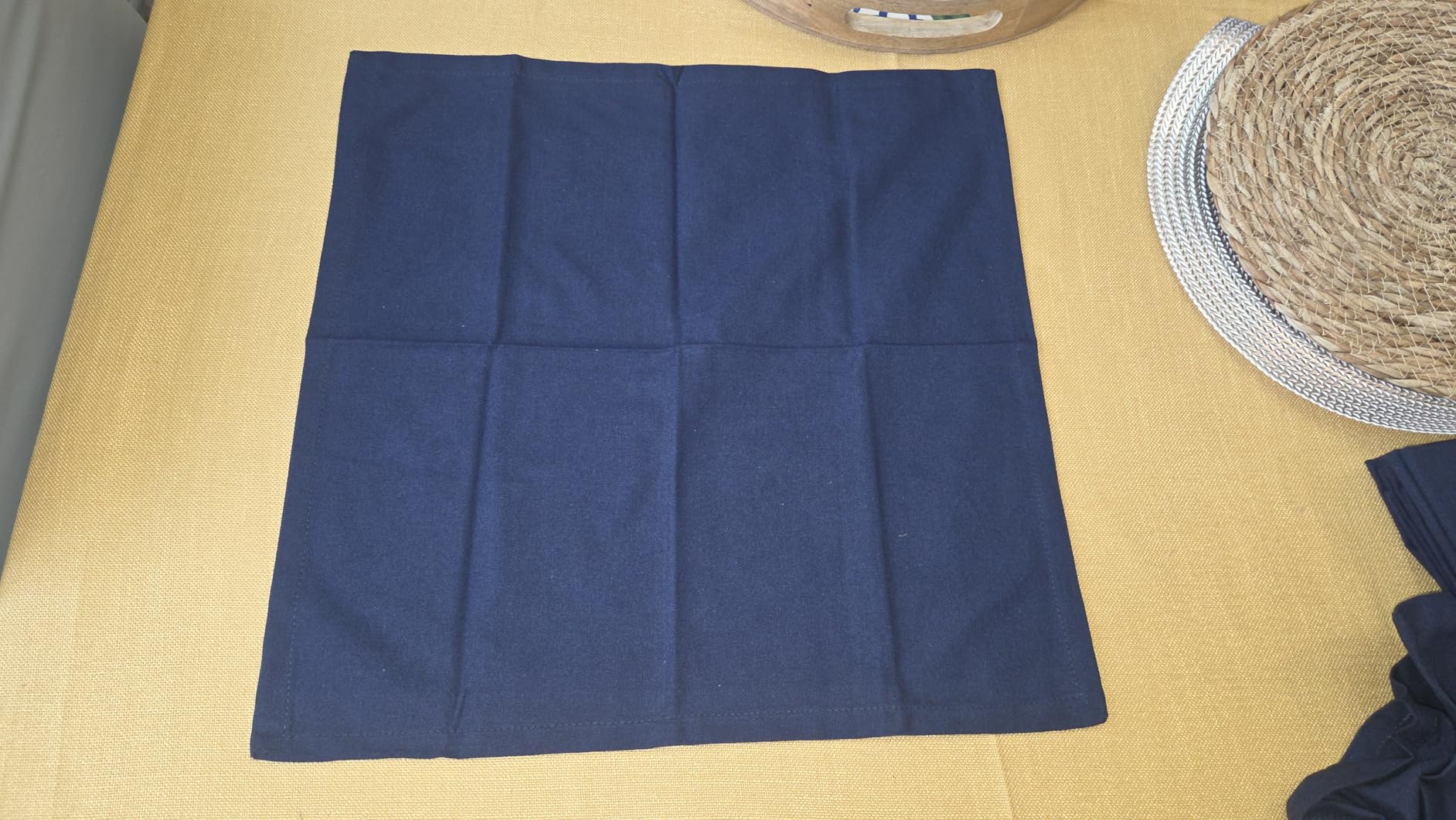Blue Needles Solid Cloth Napkins Set of 12 Navy Blue 100% Cotton Dinner Napkins 18x18 inches - Reusable, Absorbent & Washable Linen, Ideal for Wedding Events Farmhouse Parties Hotel & Everyday Use customer photo 2