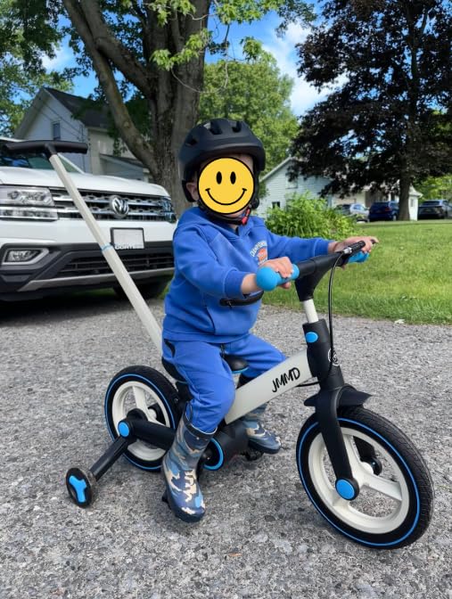 JMMD 6 in 1 Toddler Bike with Push Handle for Kids 18-60 Months, 12
