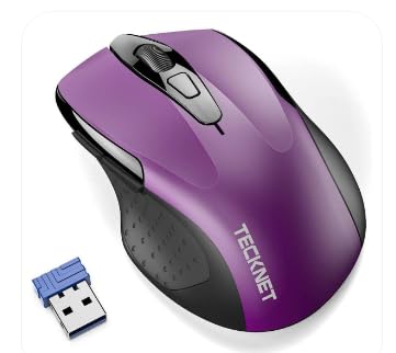 TECKNET Wireless Mouse, 2.4G Ergonomic Optical Mouse, Computer Mouse for Laptop, PC, Computer, Chromebook, Notebook, 6 Buttons, 24 Months Battery Life, 2600 DPI, 5 Adjustment Levels - Black customer photo 1