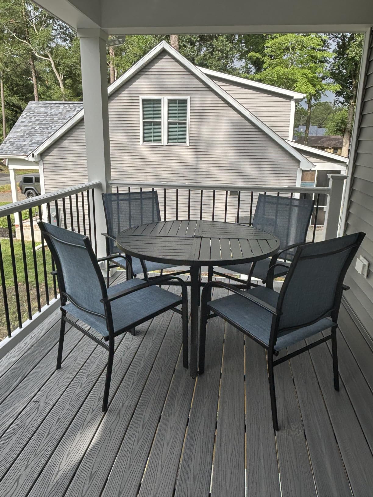SUNSHINE VALLEY Patio Dining Set 9 PCS, 8 Stable Outdoor Dining Chairs with Rectangular Dining Table, Patio Table and Chairs Set for Lawn, Deck and Backyard customer photo 1