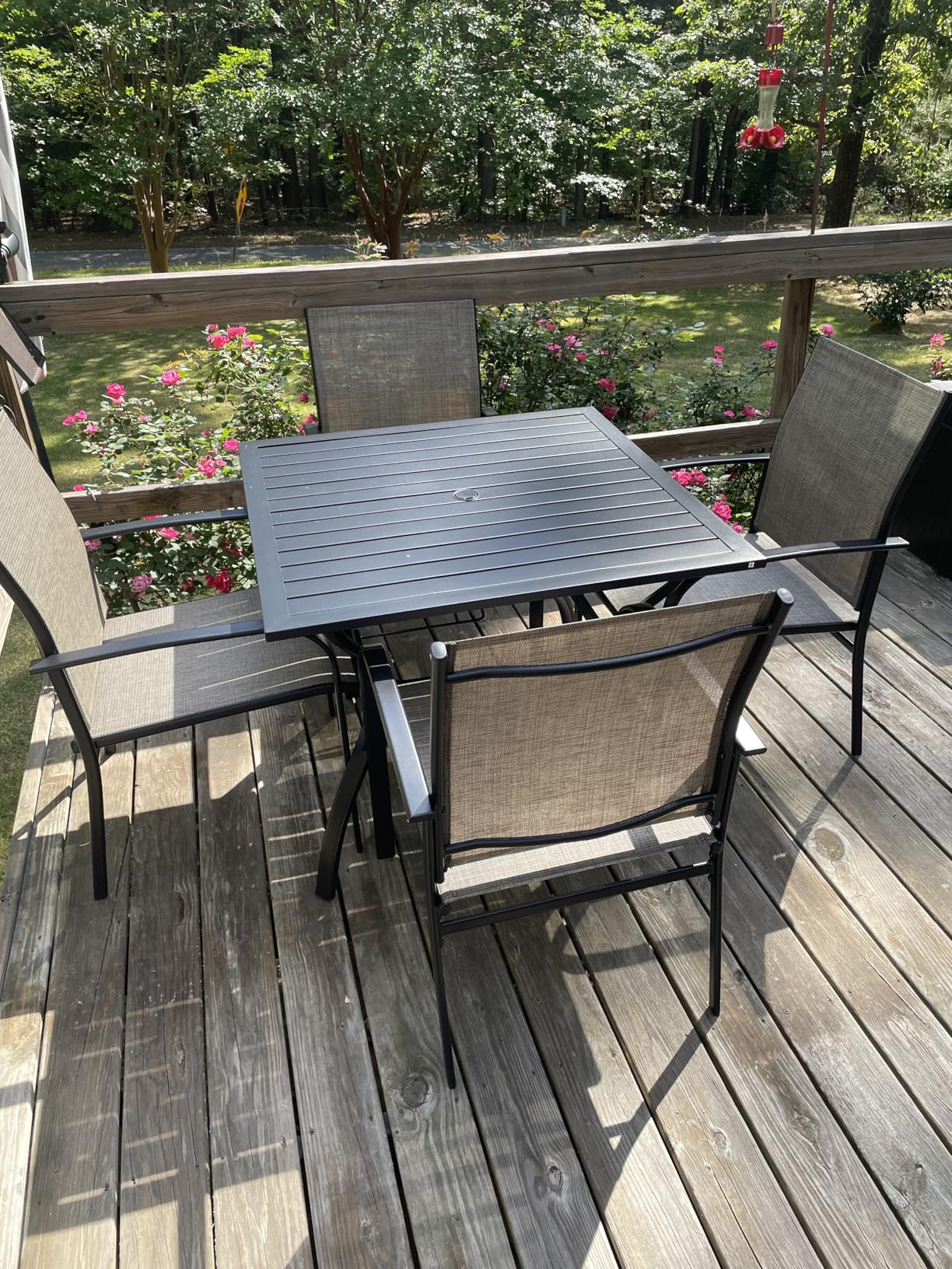 SUNSHINE VALLEY Patio Dining Set 9 PCS, 8 Stable Outdoor Dining Chairs with Rectangular Dining Table, Patio Table and Chairs Set for Lawn, Deck and Backyard customer photo 2