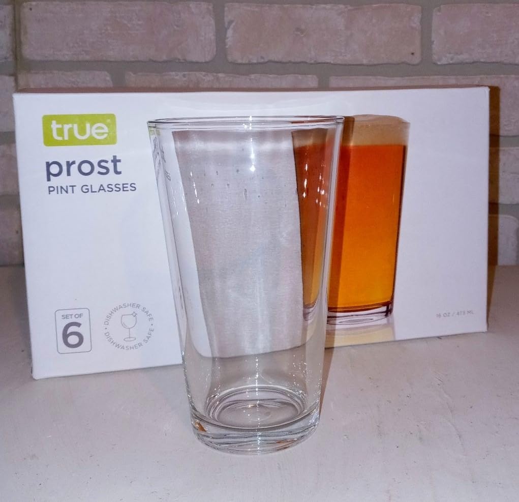 True Stackable Beer Glasses, Pint Glasses for Beers, Water, Iced Coffee, Cocktails, Game Night, Beer Gifts for Men, BBQ Outdoor Party, Home Bar Accessories, Kitchen Glassware, 16 oz, Set of 6 customer photo 2