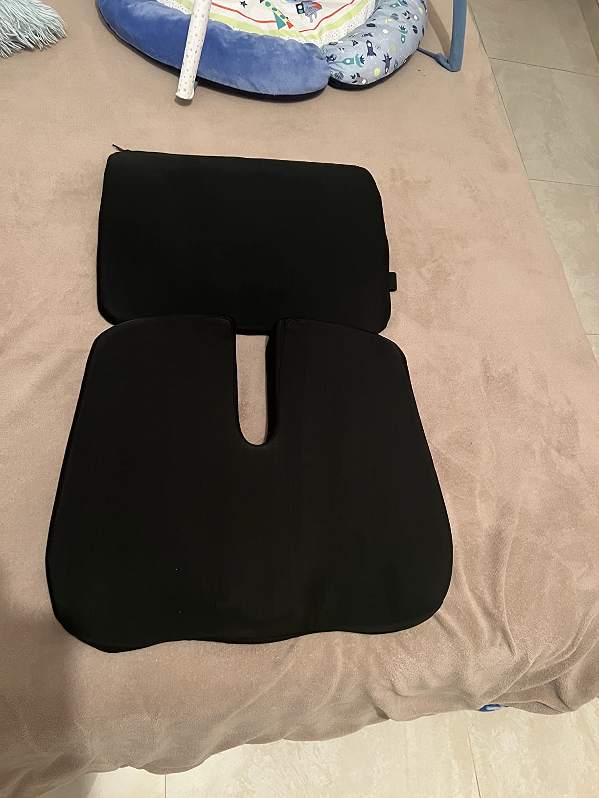 Elmara Doctor-Designed Semi-Truck Seat Cushion for Truck Driver - The Ultimate Comfort Solution for Long-Haul Drivers - Trucker Seat Cushion & Back Support - 2-Piece Ergonomic Set (Black) customer photo 2