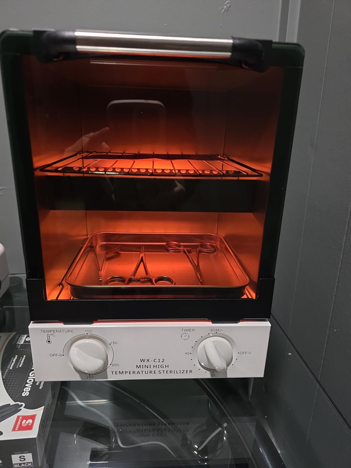 High Temperature Sterilizer, Large Capacity Dry Heat Stainless Steel Sterilizer with Temp and Timer Control, Max timing 60min, Max temperature 250°C (482°F), With Stainless Trays, 110V power customer photo 1