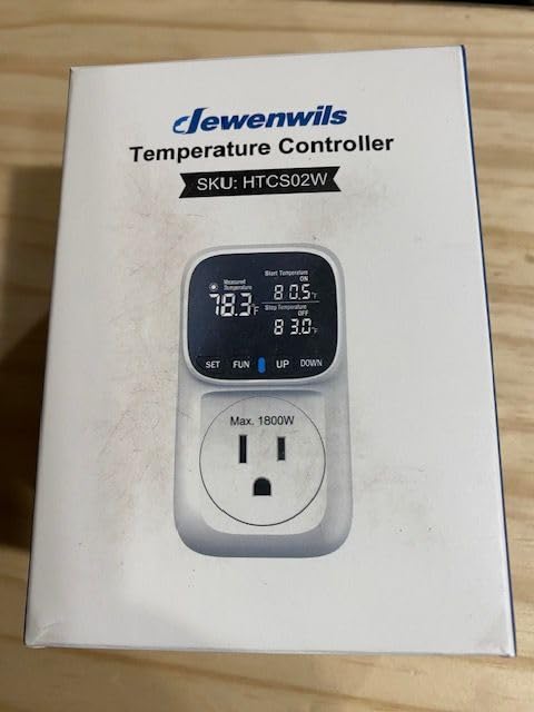 DEWENWILS Digital Temperature Controller, Heavy Duty 15A/1800W Thermostat Outlet Plug, VA Display Heating Cooling Control Timer, -40℉~210℉, Cyclic Timing/Countdown, for Greenhouse Incubator Homebrew customer photo 1