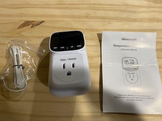 DEWENWILS Digital Temperature Controller, Heavy Duty 15A/1800W Thermostat Outlet Plug, VA Display Heating Cooling Control Timer, -40℉~210℉, Cyclic Timing/Countdown, for Greenhouse Incubator Homebrew customer photo 2