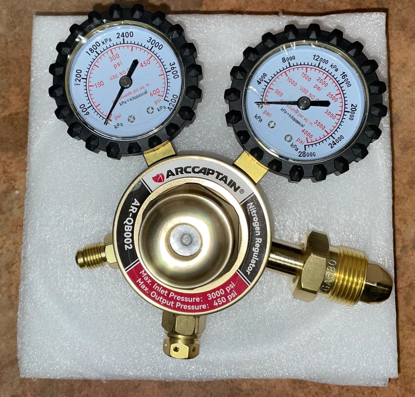 ARCCAPTAIN Nitrogen Regulator with 6.6FT Hose, 0-600 PSI Delivery Pressure, 1/4'' Male Flare Outlet Connection and CGA580 Inlet Connection Gauges customer photo 2