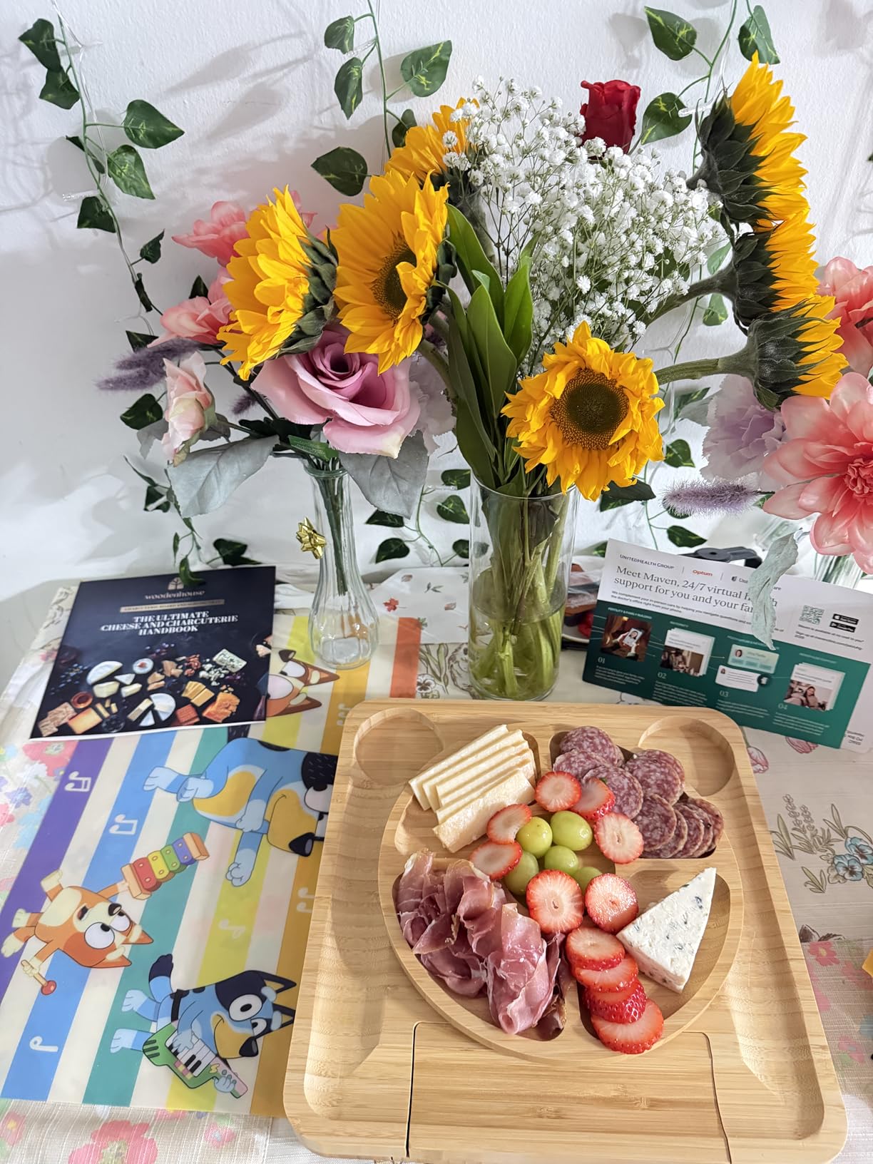Bamboo Charcuterie Boards Gift Set - Meat and Cheese Tray with Utensils, Fruit Tray, and 2 Sauce Bowls Included - Bamboo Cheese Platter customer photo 1