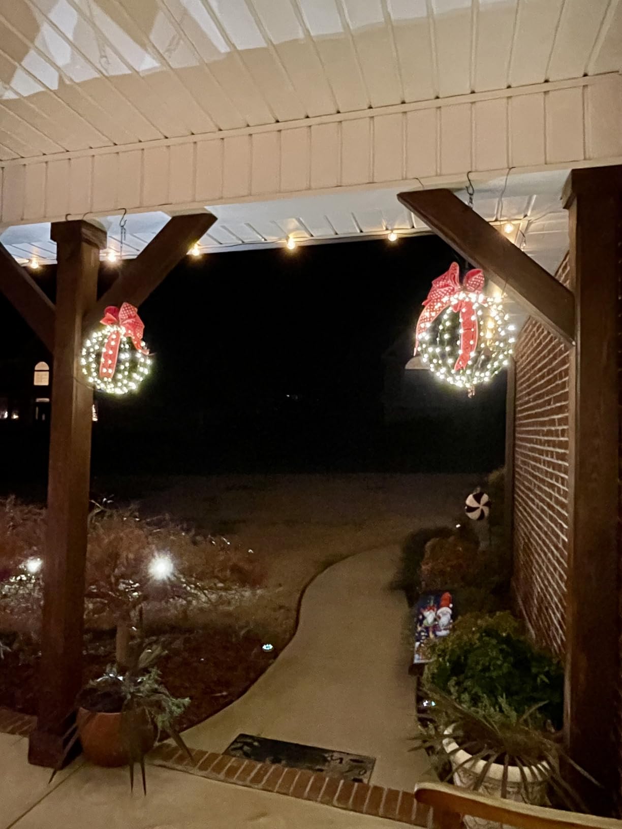 Joomer 2 Pack Christmas Ball Lights, 13IN & 11IN Foldable Metal Sphere Light, Connectable Waterproof 8 Modes with Timer, Hanging Tree Globe Lights for Holiday Christmas Decorations (Warm White) customer photo 2