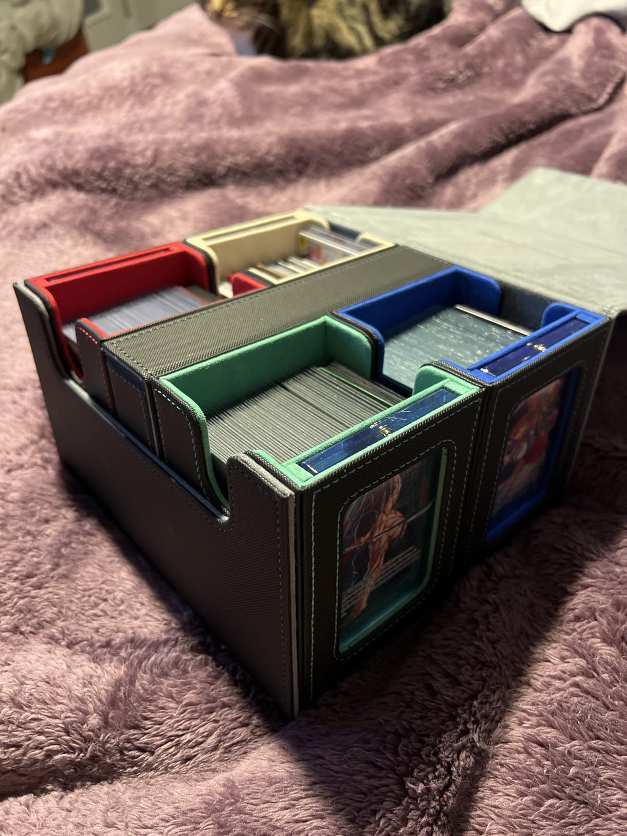 Kabinka Card Deck Box for MTG Commander, Holds 400+ Double-Sleeved Cards, 5 IN 1 Detachable Card Case with Dice Tray customer photo 2