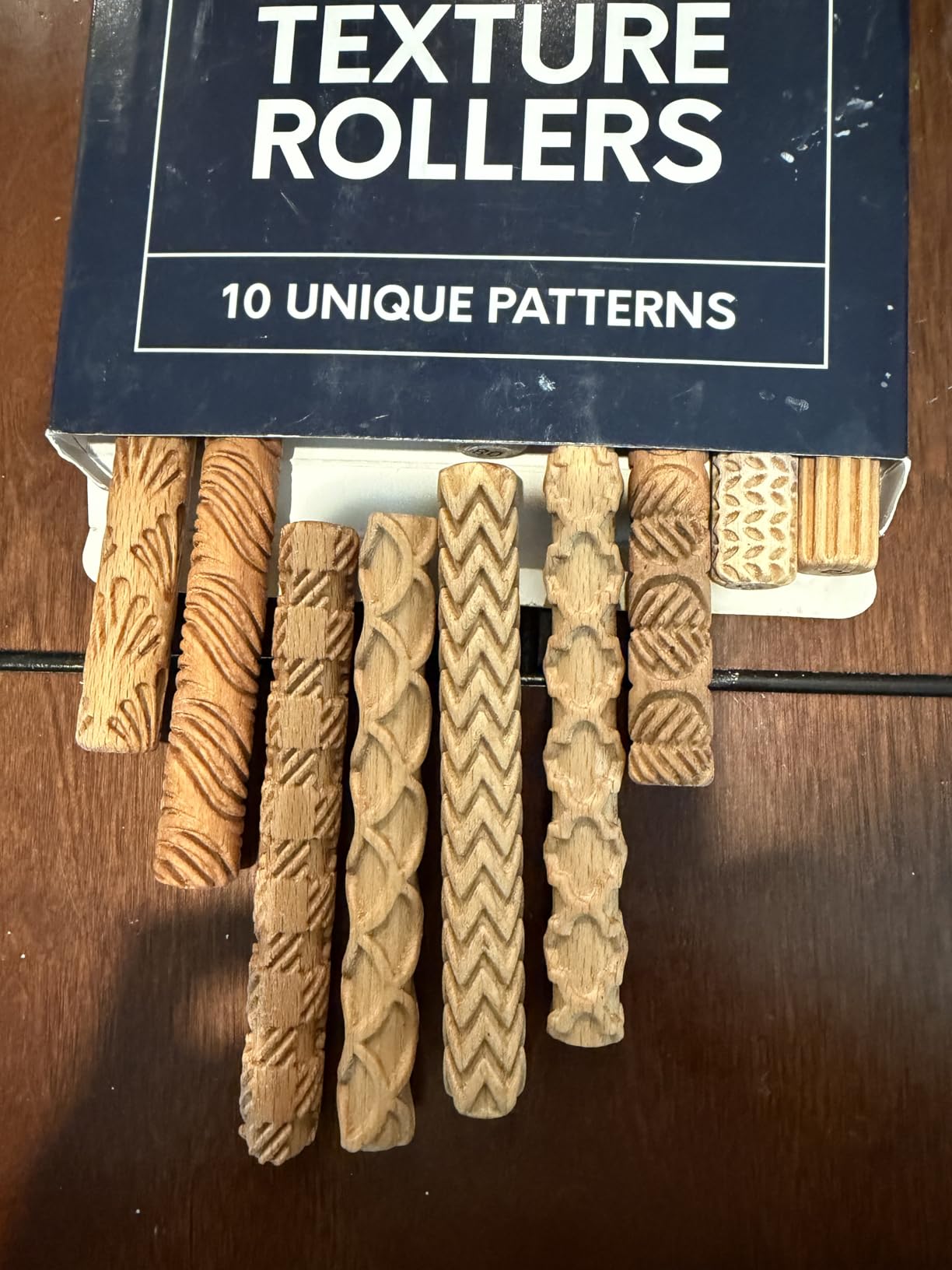 Byllstore Clay Texture Rollers | 10-Pack | 5 in x 0.65 in | Premium Wooden Pottery Tools | Set A customer photo 1