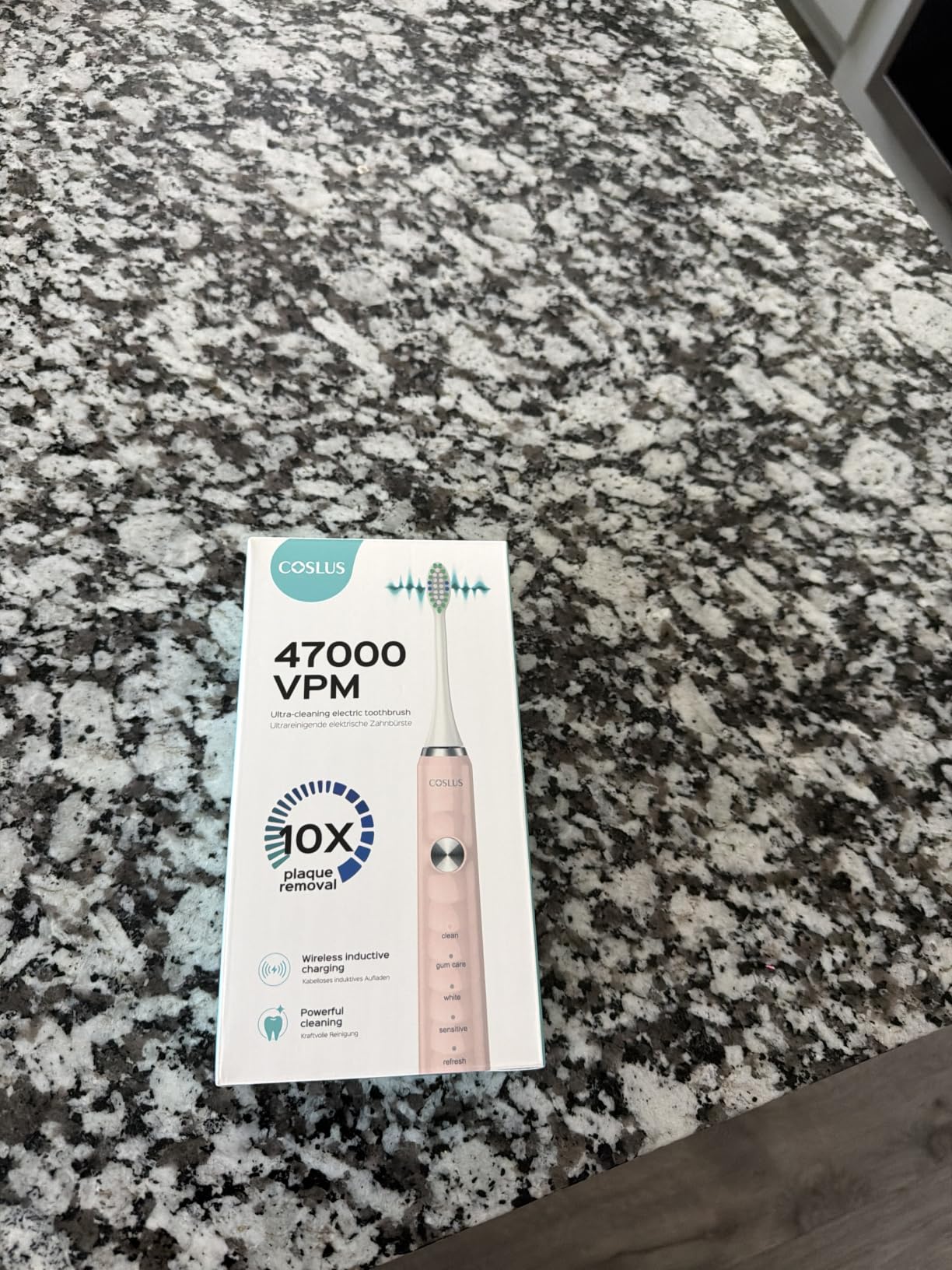 COSLUS Sonic Electric Toothbrush for Adults C40: 47000 VPM for Deep Cleaning with Travel Case - 5 Modes for Sensitive Teeth & Brace, Wireless Charging, 6 Brush Heads, Black customer photo 1