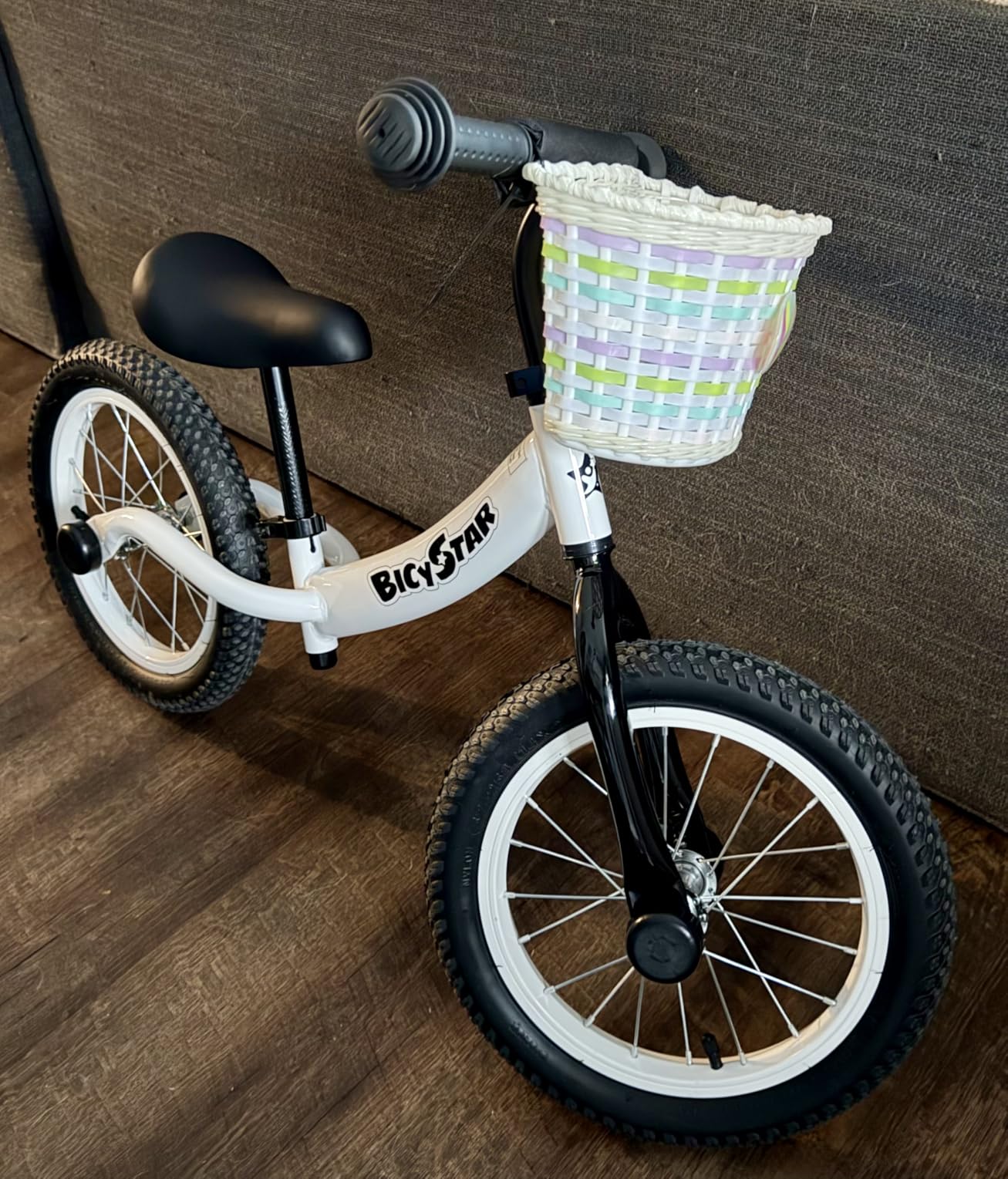 bicystar 14 Inch Toddler Balance Bike for 3-6 Year Old, Real Rubber Air Tires, No Pedal Kids Bike with Adjustable Seat & Handlebar, Footrest customer photo 1