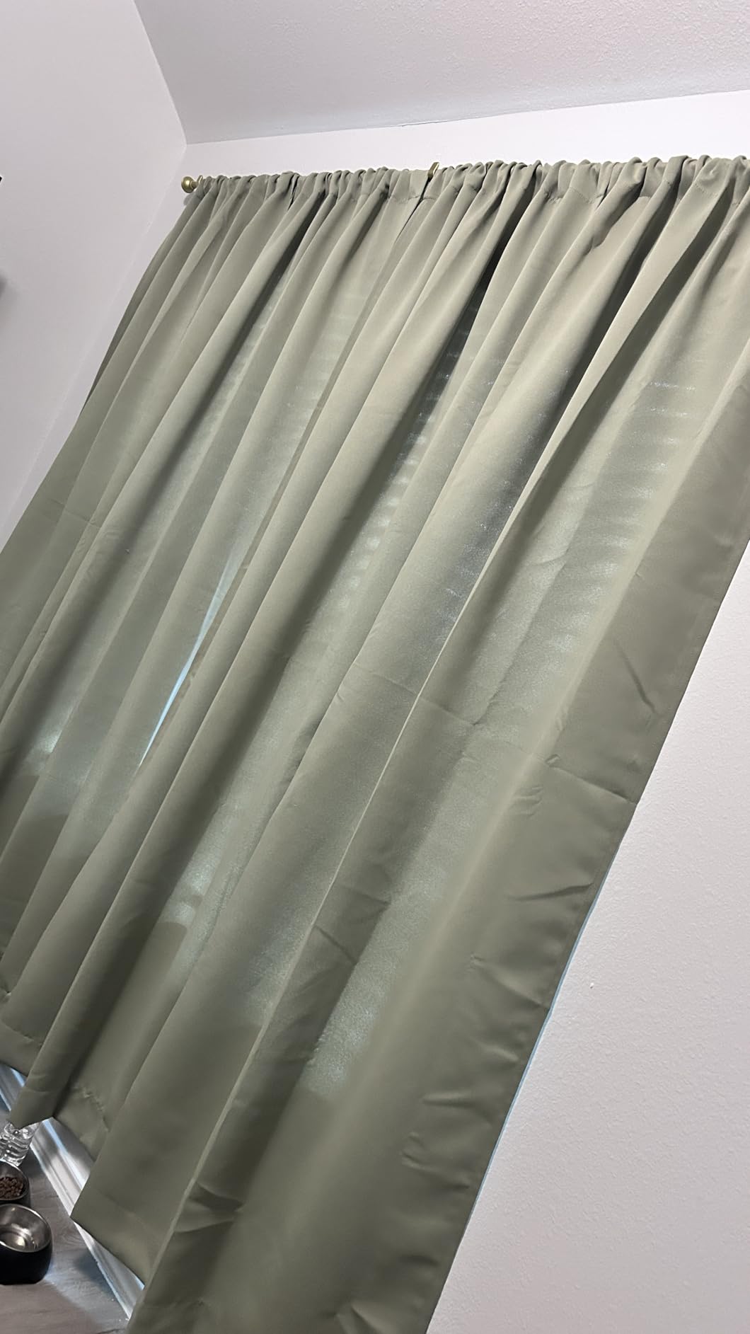 Simplebrand Ava Sage Green Blackout Curtains for Bedroom 63 Inch Length 2 Panels Set, Solid Thermal Insulated Energy Saving Rod Pocket Window Treatment Curtains Blackout Drapes, W40 x L63 Inch, Sage customer photo 2