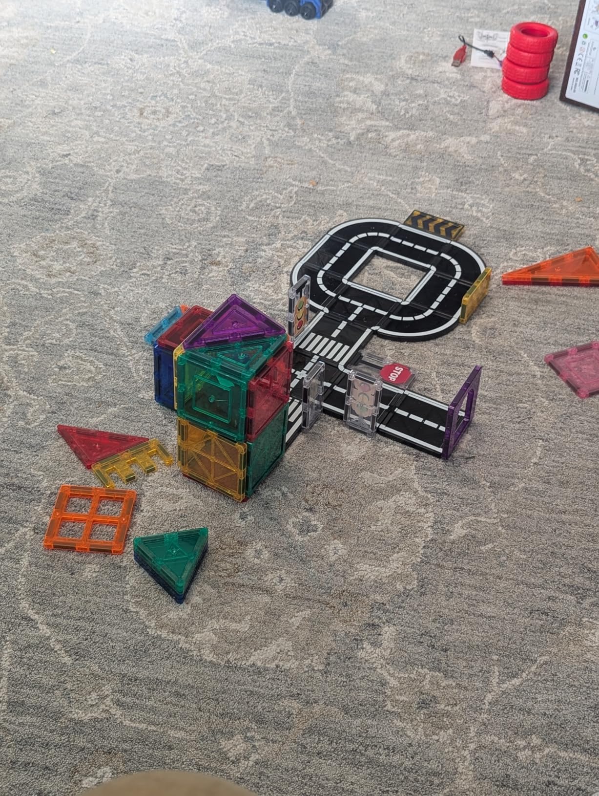 Magnetic Tiles - Road Set, Magnetic Building Blocks, Preschool Montessori Toys Gift for 3+ Year Old Boys and Girls, Sensory Christmas Toys for Kids Aged 3-5 and 4-8, Ideas for Toddler with Autism customer photo 2