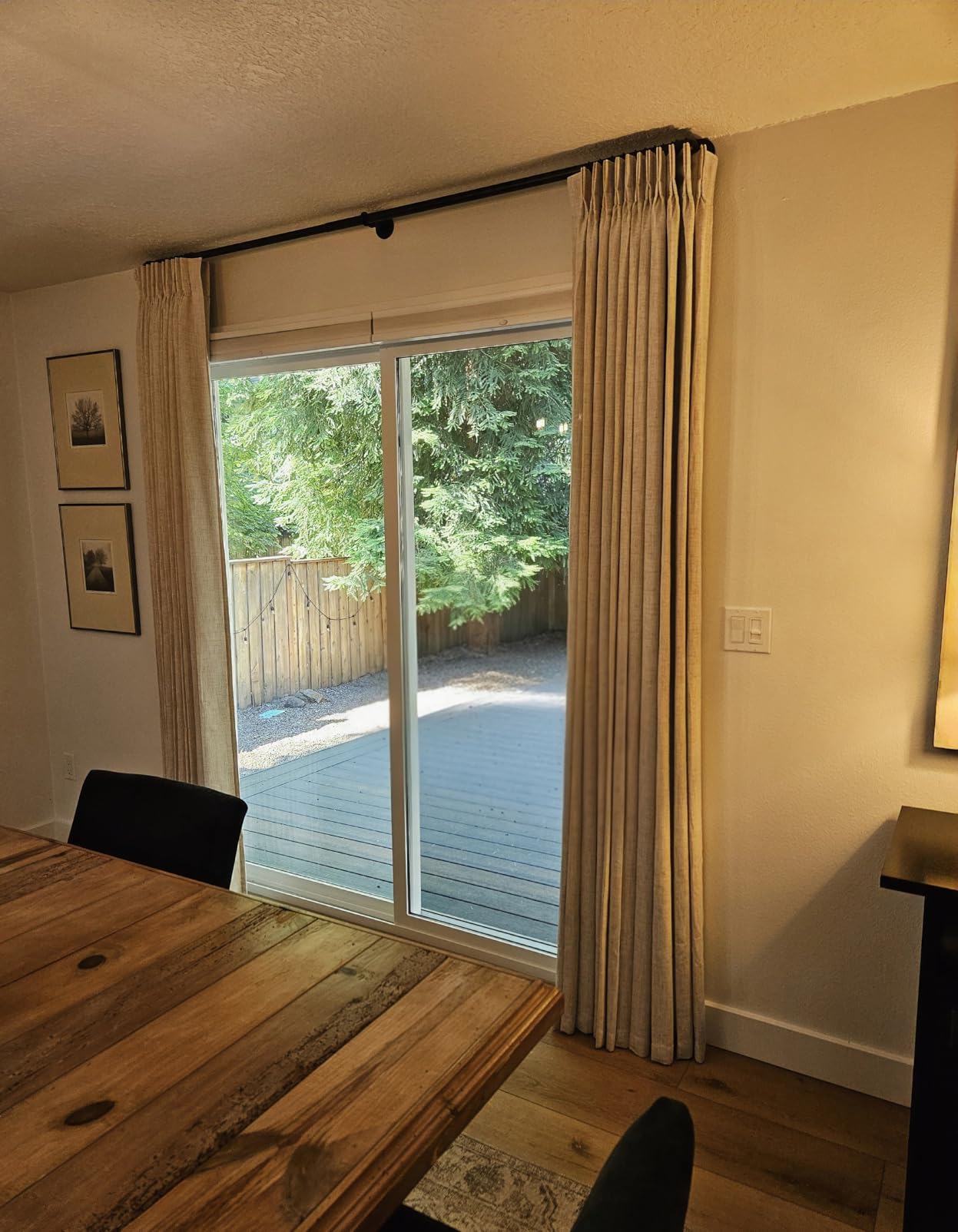 Pinch Pleated Linen Curtains 96 Inches Long for Living Room Bedroom, Light Filtering Boho Window Drape 96 inch 2 Panels Burgs with Hooks&Rings 8ft Cream Birch Sliding Glass Door Sheer Curtain Decor customer photo 1