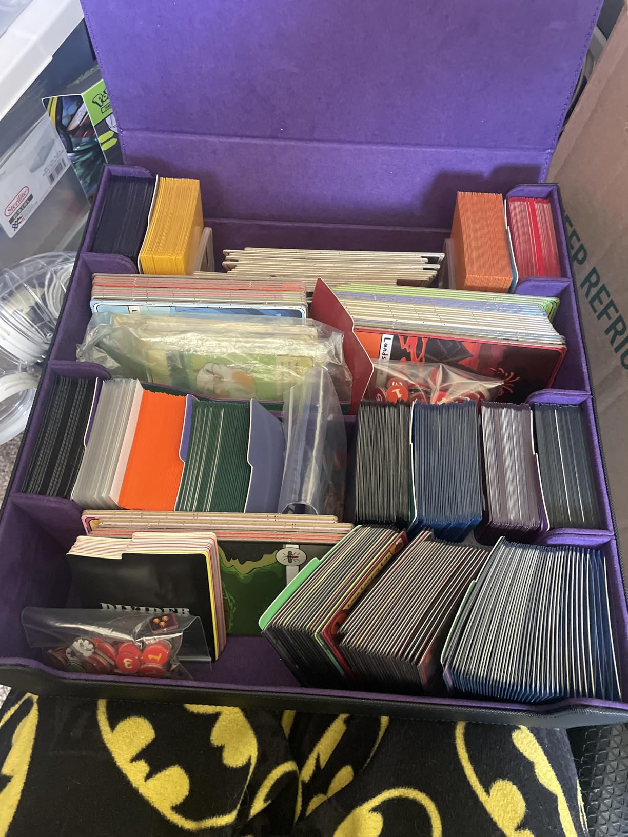 MoKo Trading Card Storage Box, 3000+ MTG Deck Box with 24 Colorful Dividers & 4 Card Supporters, Commander Card Deck Case customer photo 1