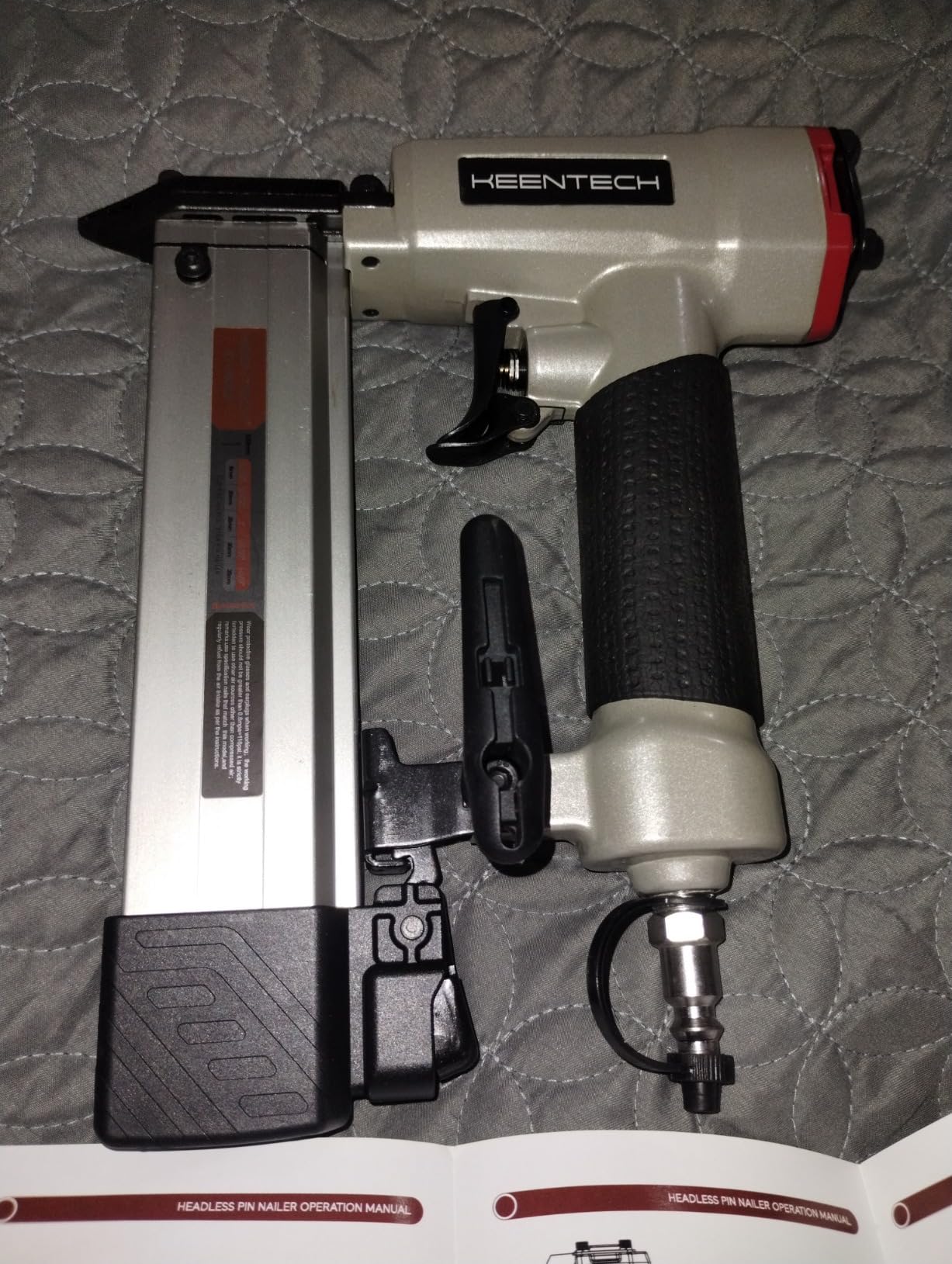 KEENTECH Pneumatic Pin Nailer 23 Gauge, Pin Nail Gun with 2160pcs 1/2