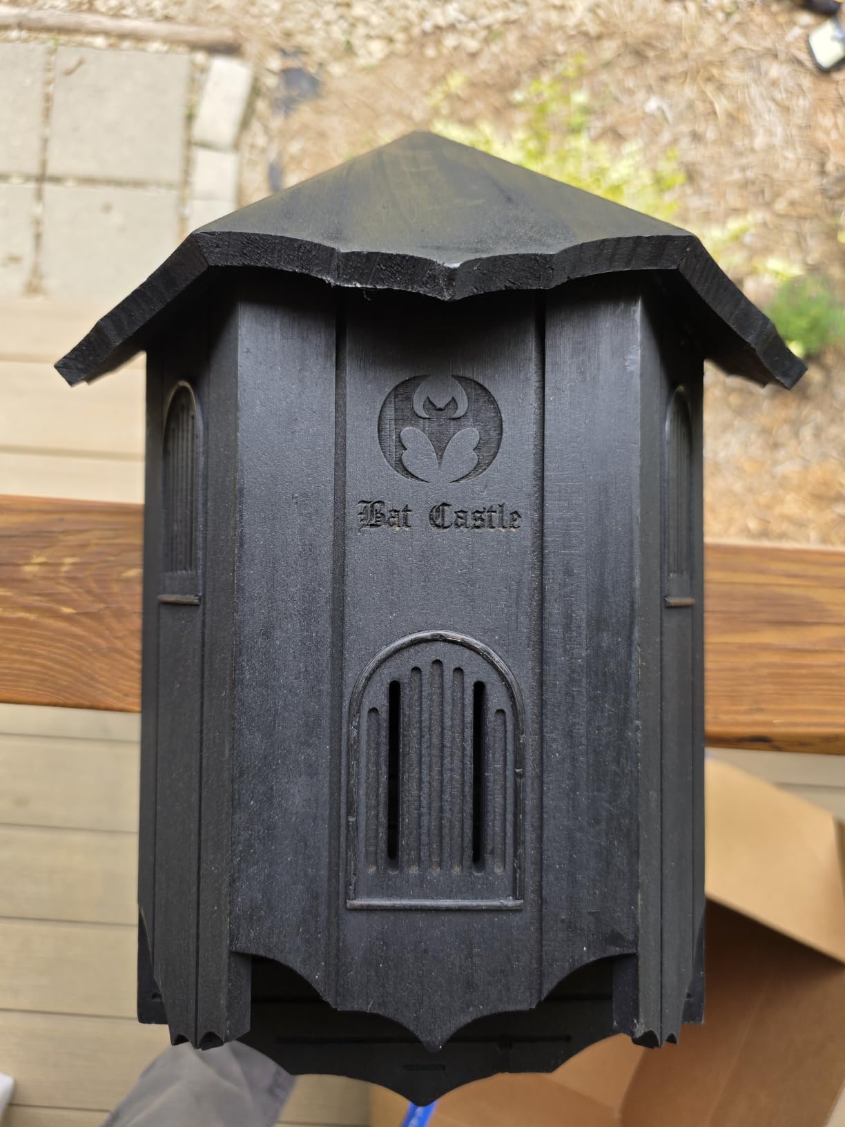 VIREESR Extra Large Wooden Castle Bat Houses for Outside - Four Chamber Box Perfectly Designed to Attract Bats - Durable and Easy to Hang (XL Black) customer photo 1