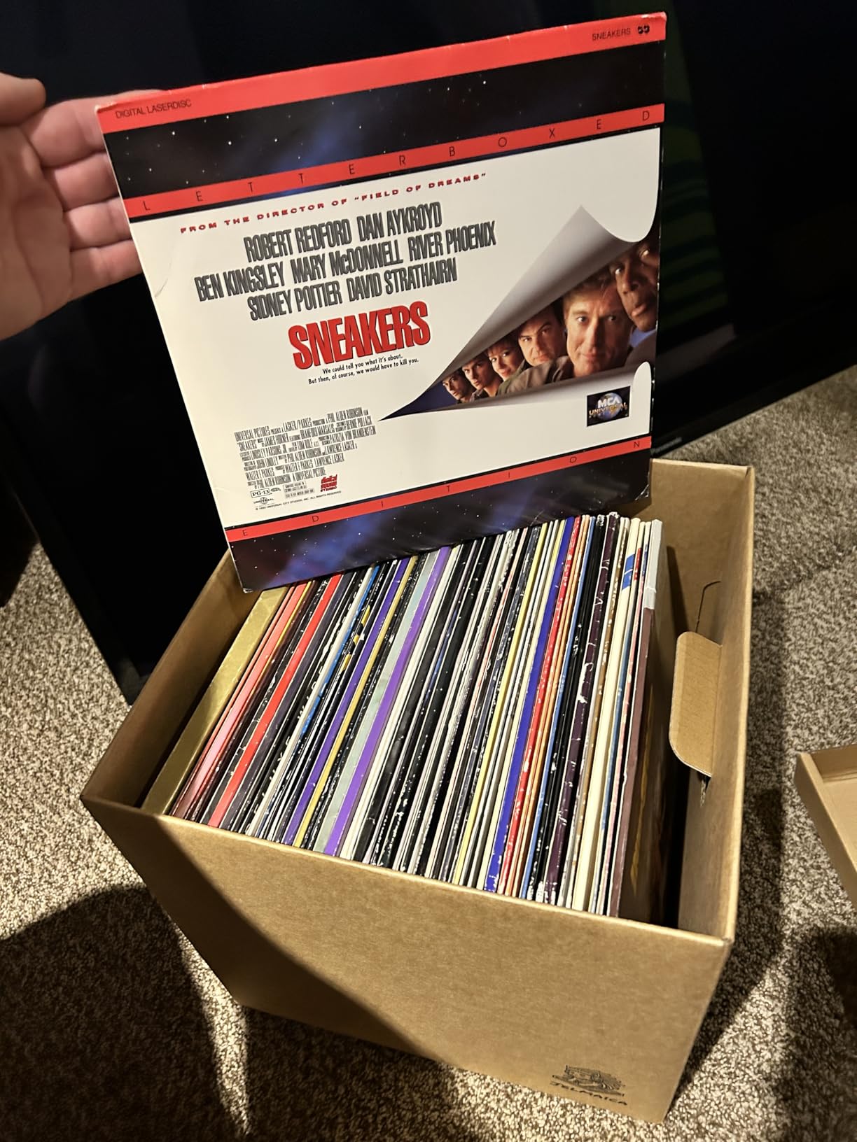 Vinyl Record Storage Box - Moving Box with Handles and Lids - Sturdy Cardboard Crate - Holds Up to 60 Records or LPs - Set of 4 Boxes (Kraft) customer photo 1