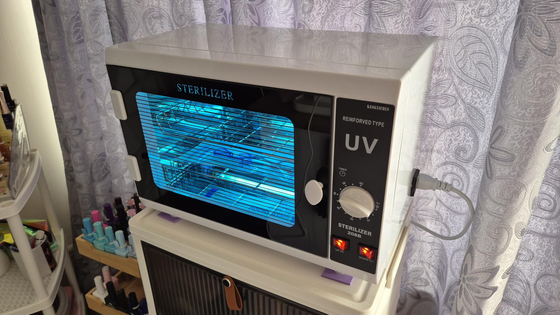 [2 Ultraviolet Lights] 12L Extra-Large Box UV Light Nail Tool Cleaning Machine, Dual UVC Lamps System Cabinet with Timer Setting for Salon, Spa, Beauty and Barber customer photo 1