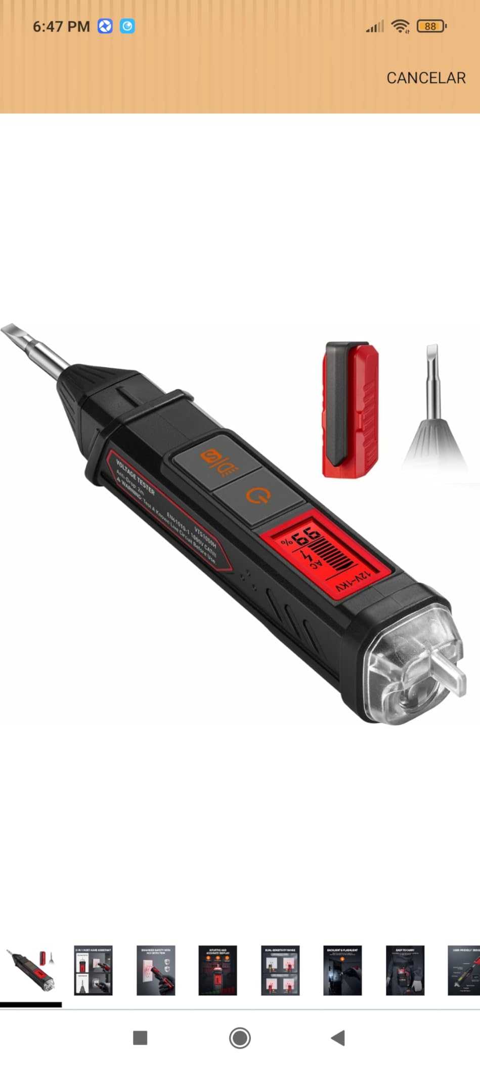 AstroAI VTS1000H Voltage Tester with Screwdriver, Non-Contact Electrical Tester, Dual Range AC 12V/70V-1000V, Live Wire Test, Wire Breakpoint Finder, Audible Alarm, LCD Percentage Display, Red customer photo 2