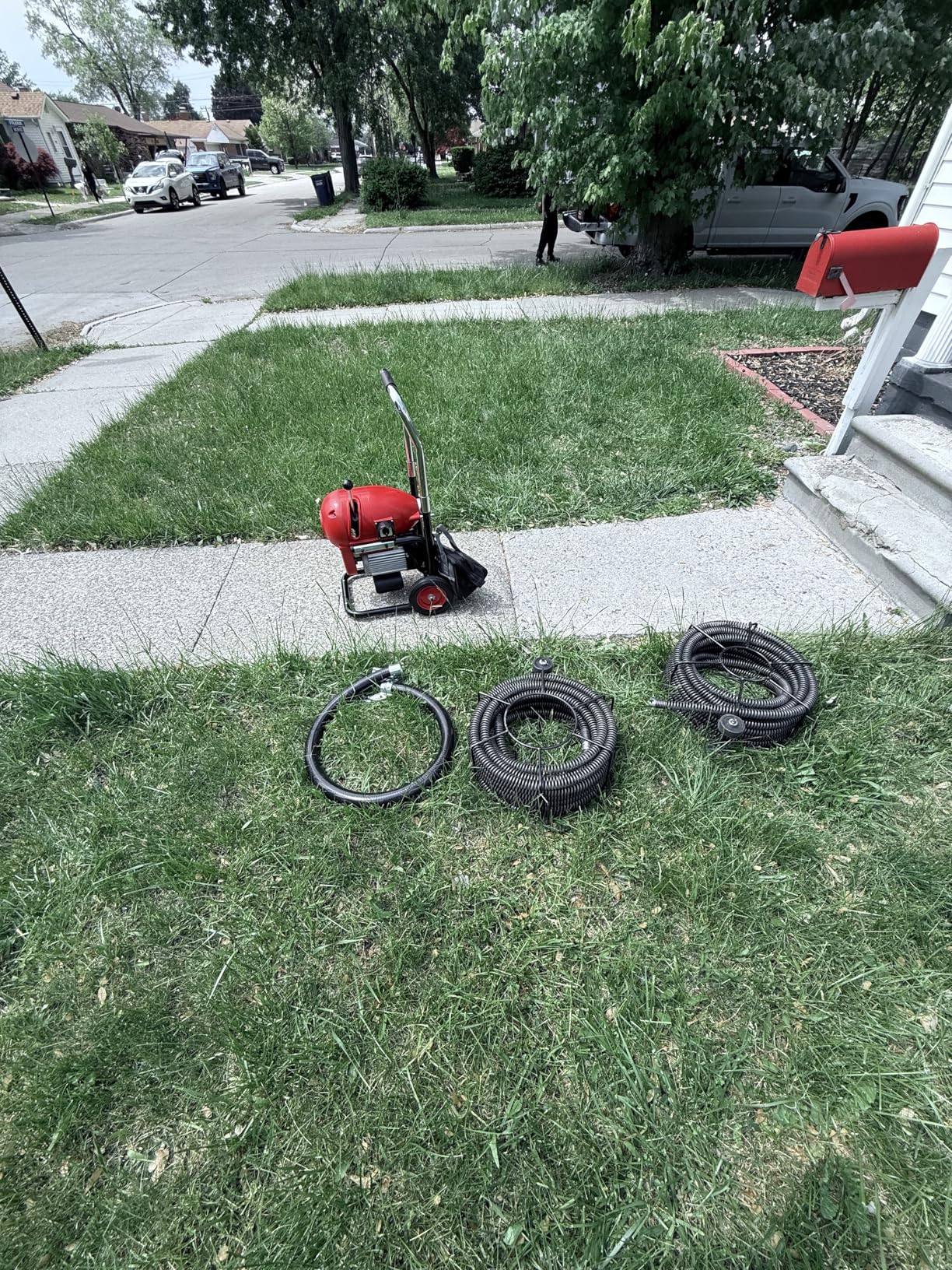 VEVOR Drain Cleaner Machine 66FT x 5/8 Inch, 250W Electric Sewer Snake Auger with 2 Sectional Steel Cables (66' x 5/8
