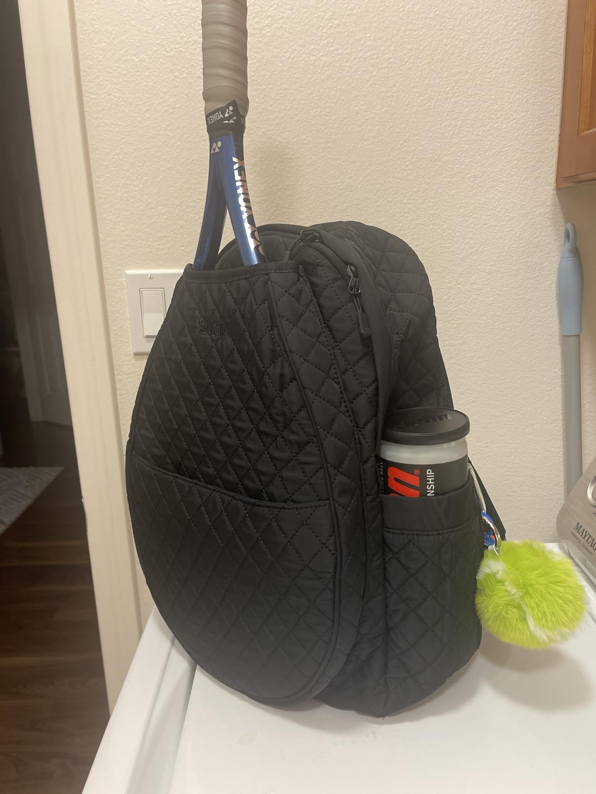 Sucipi Tennis Bags for Women, Quilted Tennis Racket Bag Backpack for Tennis Racquet, Pickleball Paddles, Badminton customer photo 2