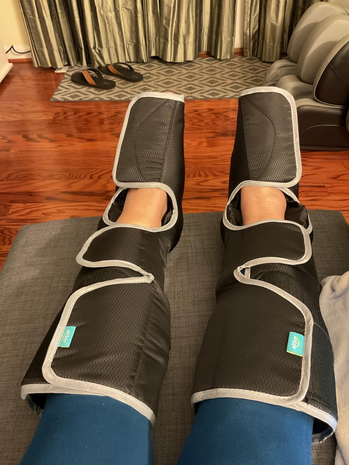 ALLJOY Leg Massager for Circulation and Pain Relief FSA, Father-s Day Gift-s for Dad Men Women, Leg Massager with Heat and Compression Helpful for Vericose Veins, Fatigue, Cramps, Swelling, Edema customer photo 2