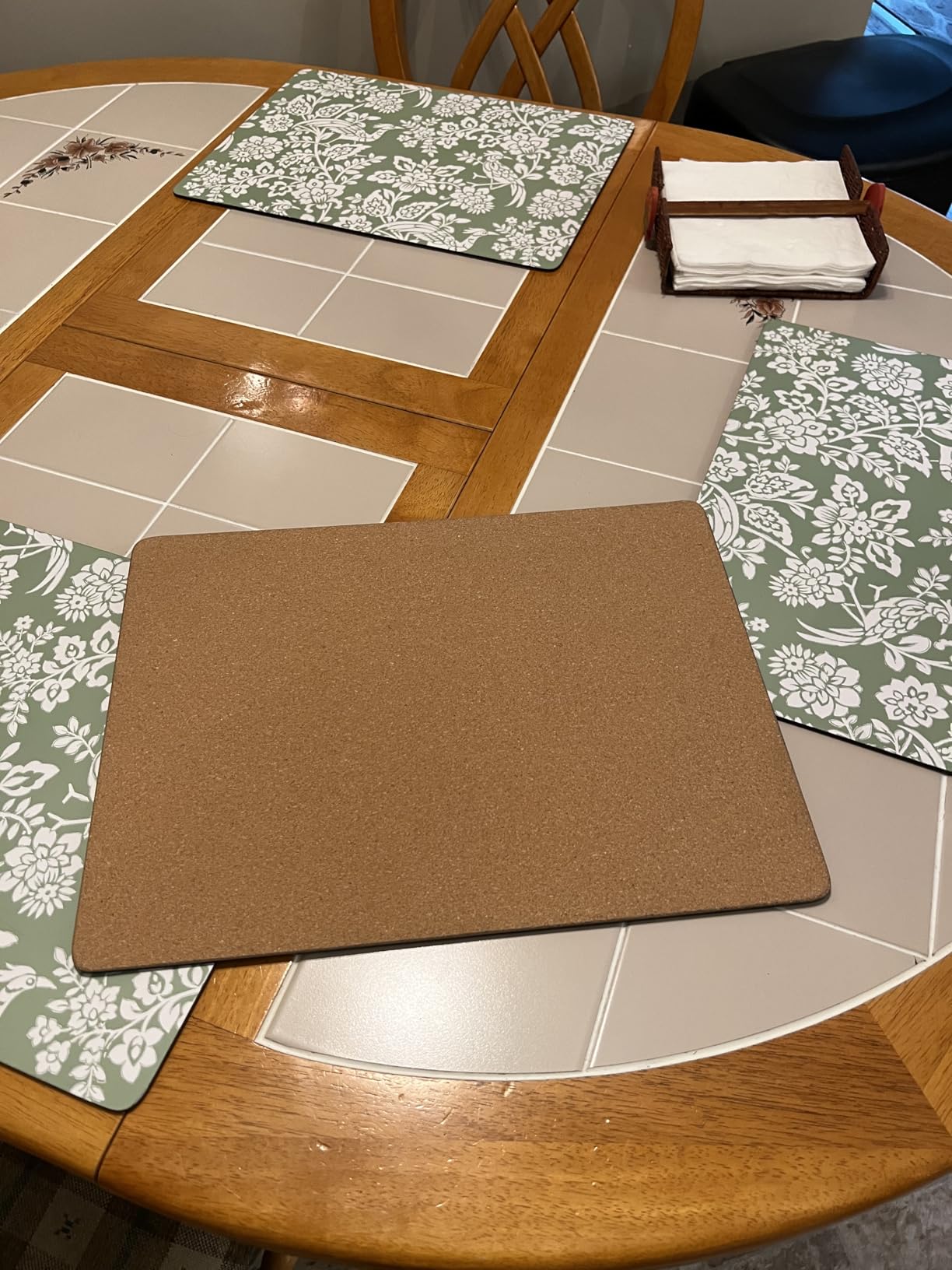 Laura Ashley Cork Placemats 16 x 12-inch for Kitchen and Dining Tables, Heat Resistant, Durable, Easy Clean, Set of 4, Summer Palace customer photo 2