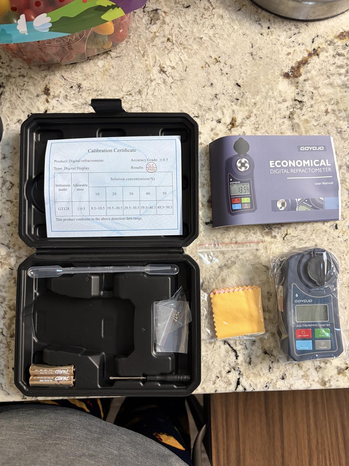 Digital Brix Refractometer GOYOJO Brix Meter Lab Refractometer ±0.5 Brix/1℃ Accuracy, 0-55% Range with ATC for Fruits Juices, Beer, Wine, Coffee &Mor Liquid Sugar Content Test customer photo 1