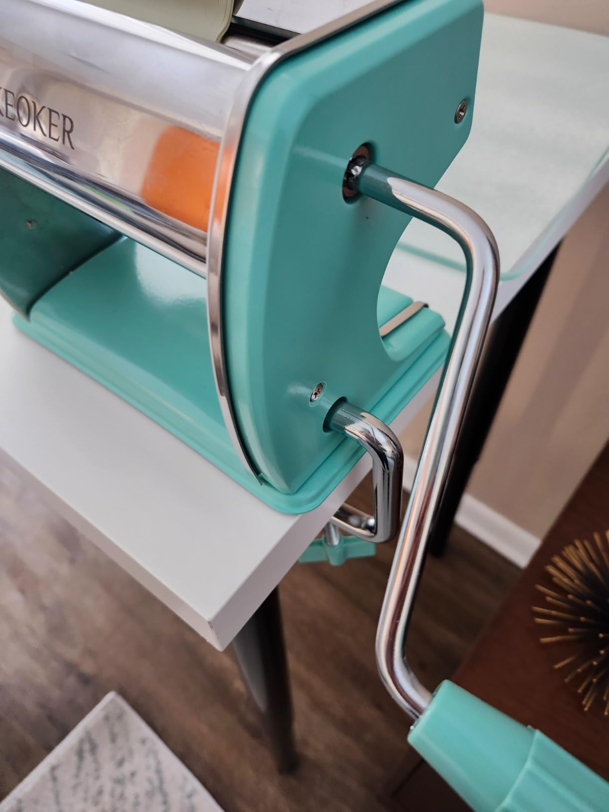 KEOKER Clay Press Machine, Polymer Clay Press Machine for Making Clay Earrings, Polymer Clay Roller Machine, 7 Thickness Stainless Steel Polymer Clay Pasta Machine, Polymer Clay Tools customer photo 2