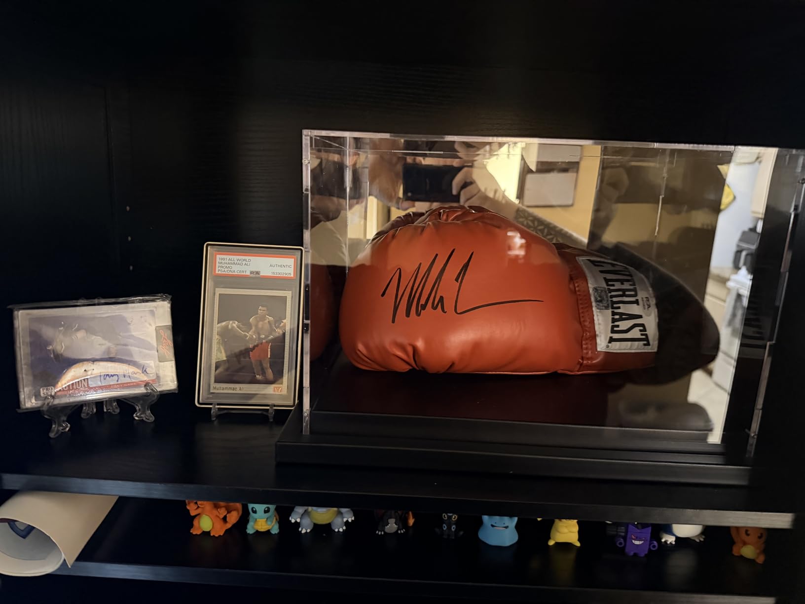 Acrylic Display Case for Collectibles Clear Display Box with Mirror Back and Black Metal Grooved Base for Action Models Doll Toys customer photo 2